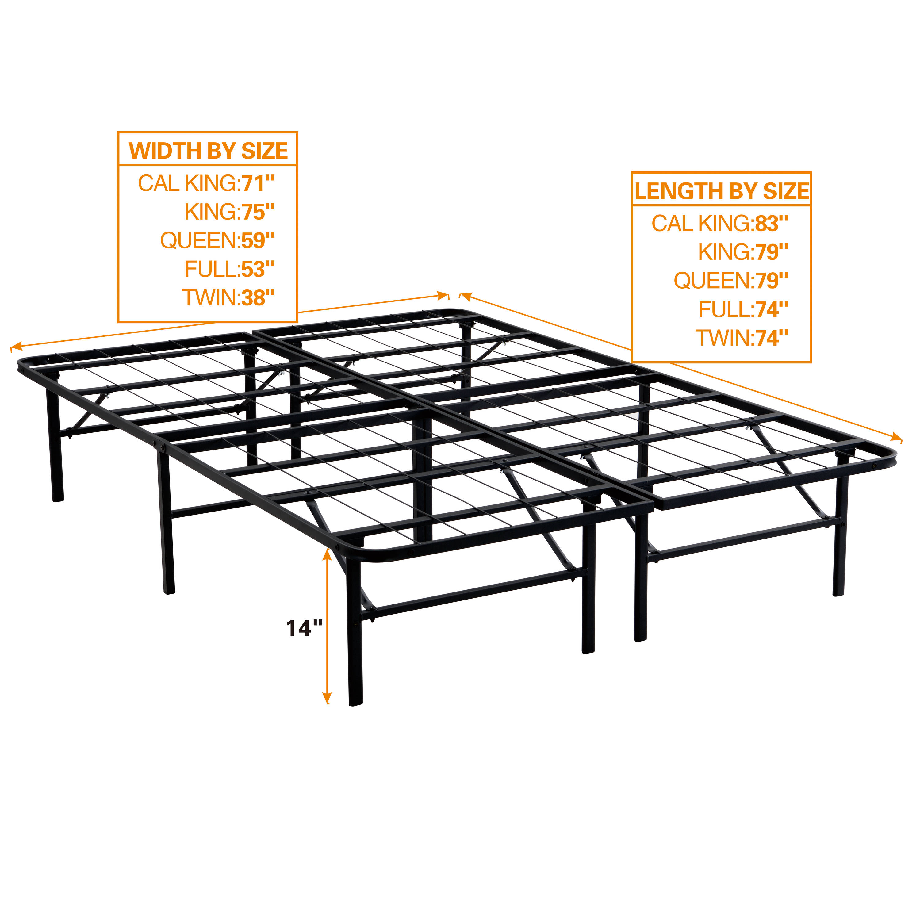 Siavonce King Black Metal Bed Frame in the Beds department at Lowes.com