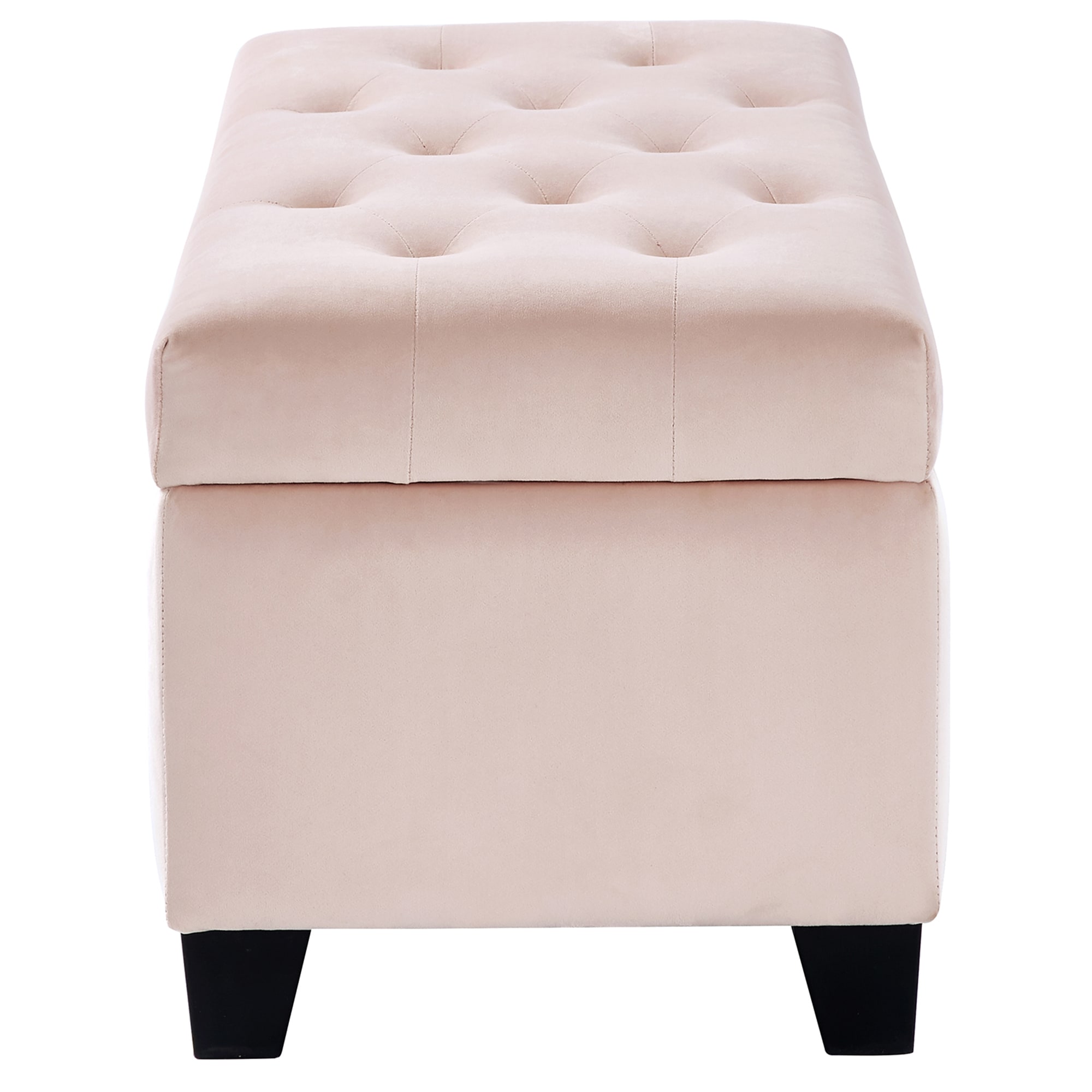 Worldwide Homefurnishings Modern Blush Pink Velvet Storage Ottoman In