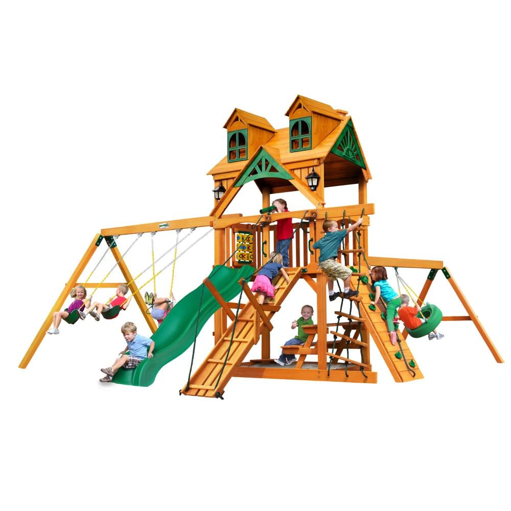 Gorilla Playsets Malibu Frontier Residential Wood Playset with Slide at