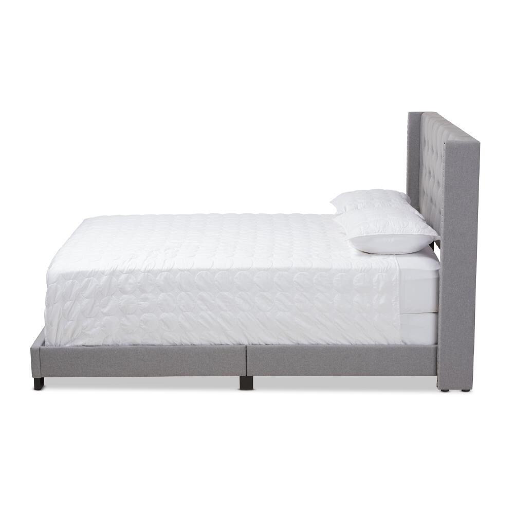 Baxton Studio Brady Grey Queen Wood Upholstered Bed at Lowes.com