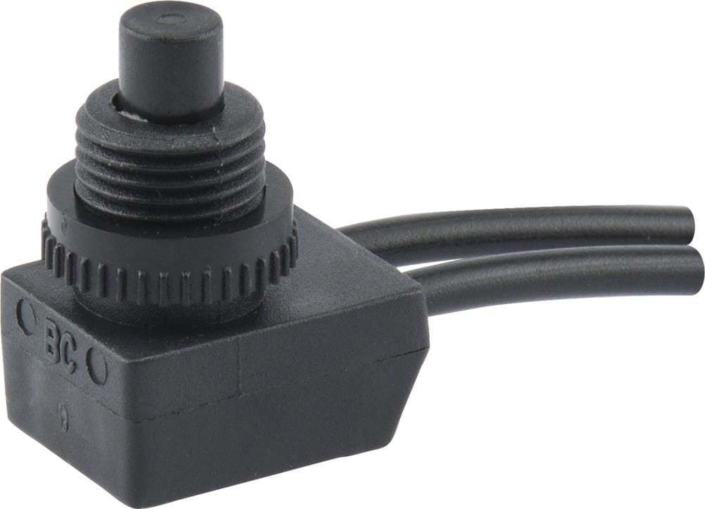 SERVALITE 3-amp Single-pole Momentary Light Switch, Black at