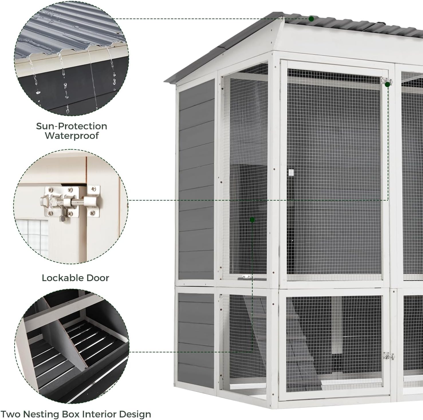AECOJOY 12094GR-LS02 Chicken-Coops-Rabbit-Hutches - View #4