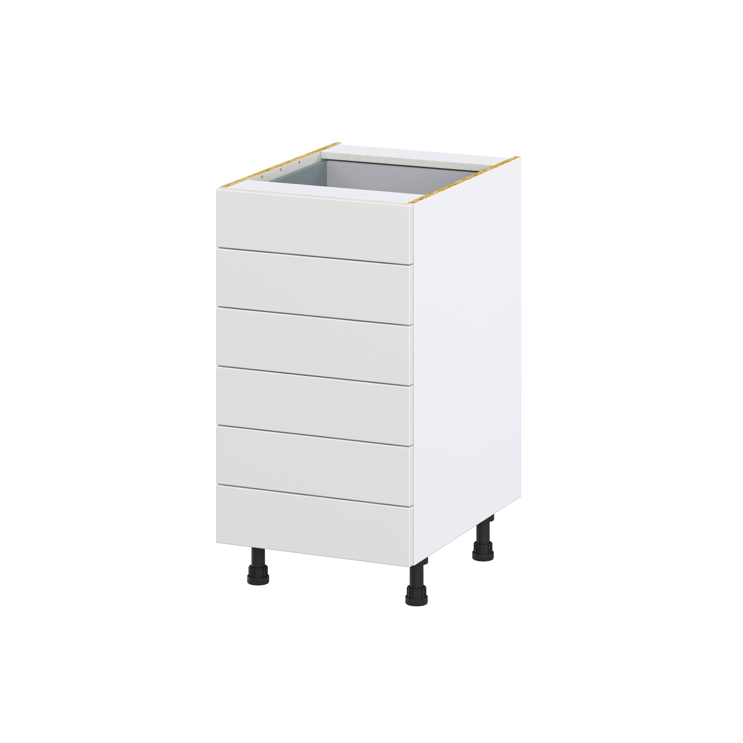 Hugo&Borg Riviera 18-in W x 34.5-in H x 24-in D Bright White 3-Drawer Base Fully Assembled Cabinet