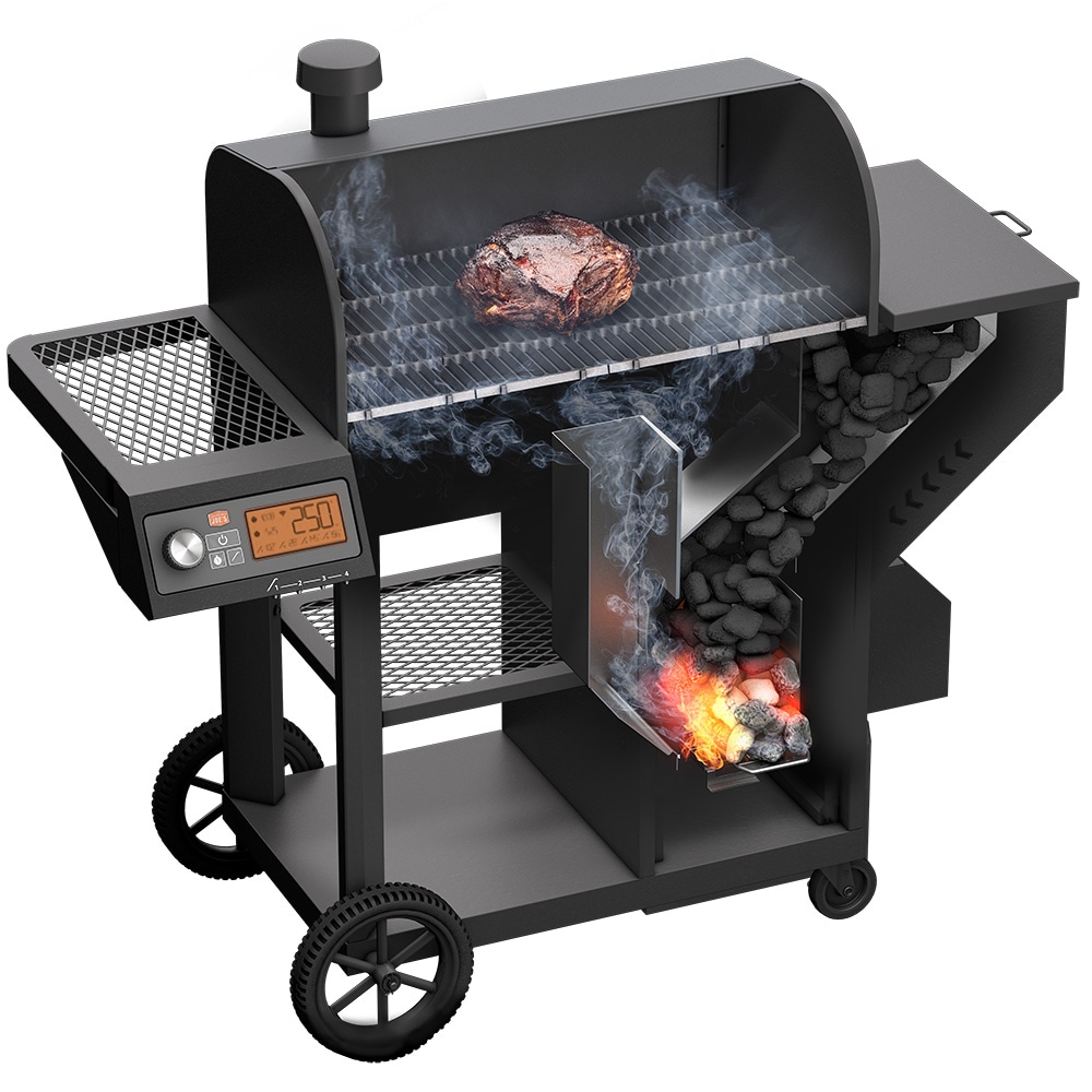 Oklahoma Joes Tahoma Auto Feed Charcoal Smoker In The Charcoal Smokers Department At 