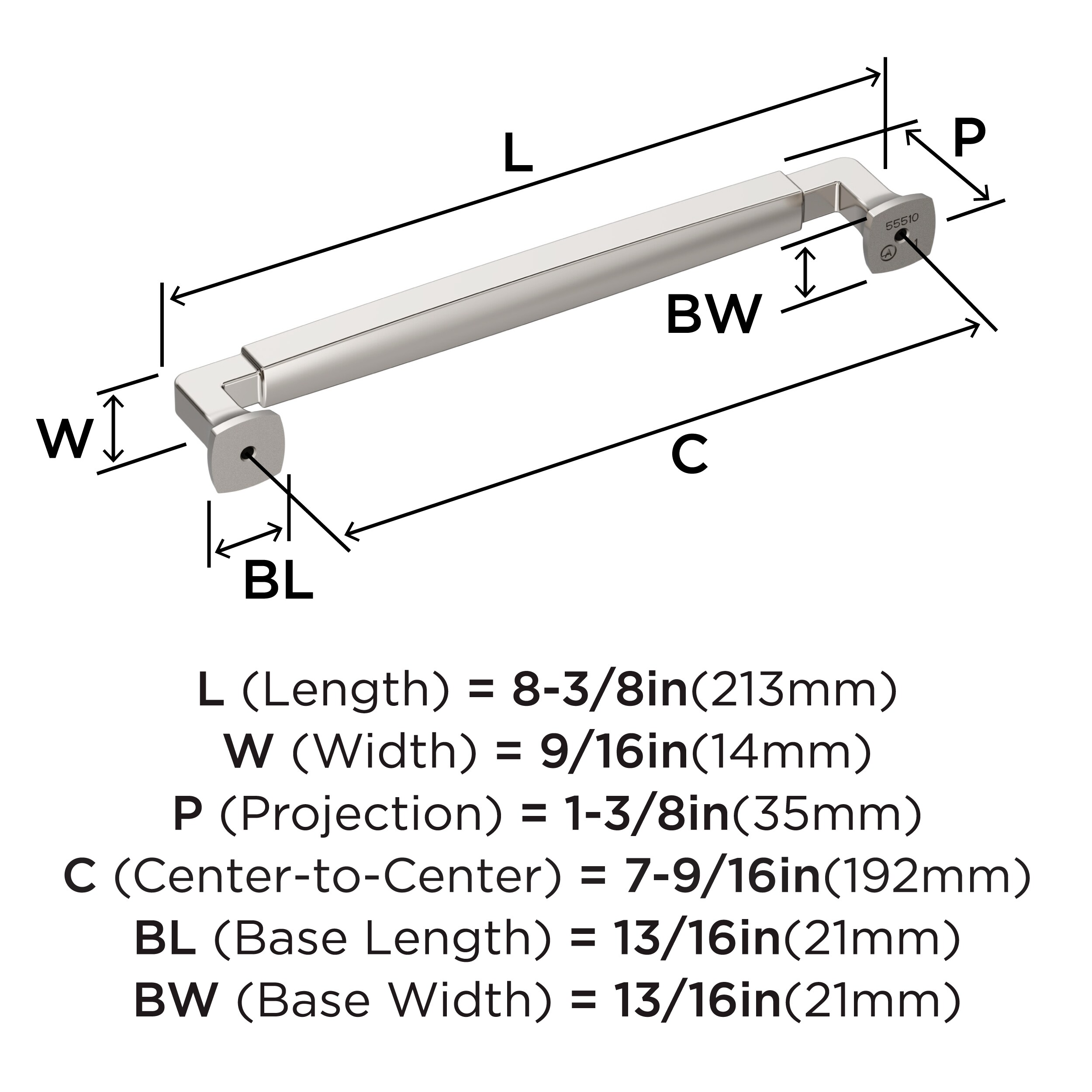 Amerock BP55510PN Cabinet-Pulls - View #3