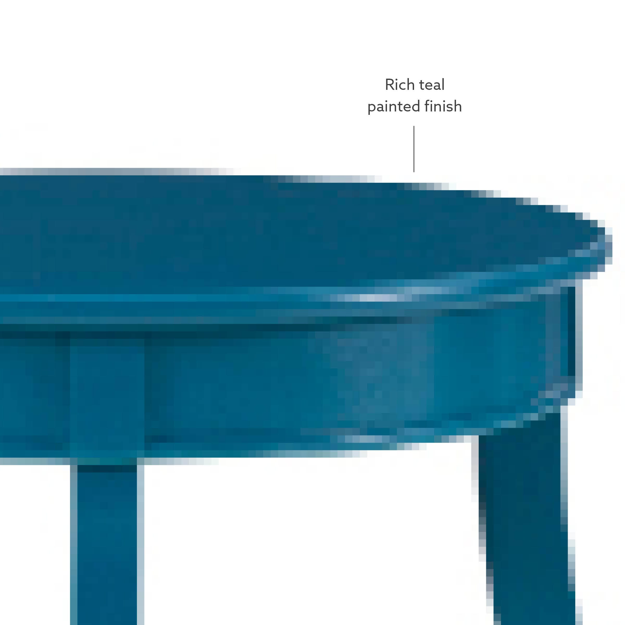 Teal Bohemian Round Wood Accent Table with Shelf