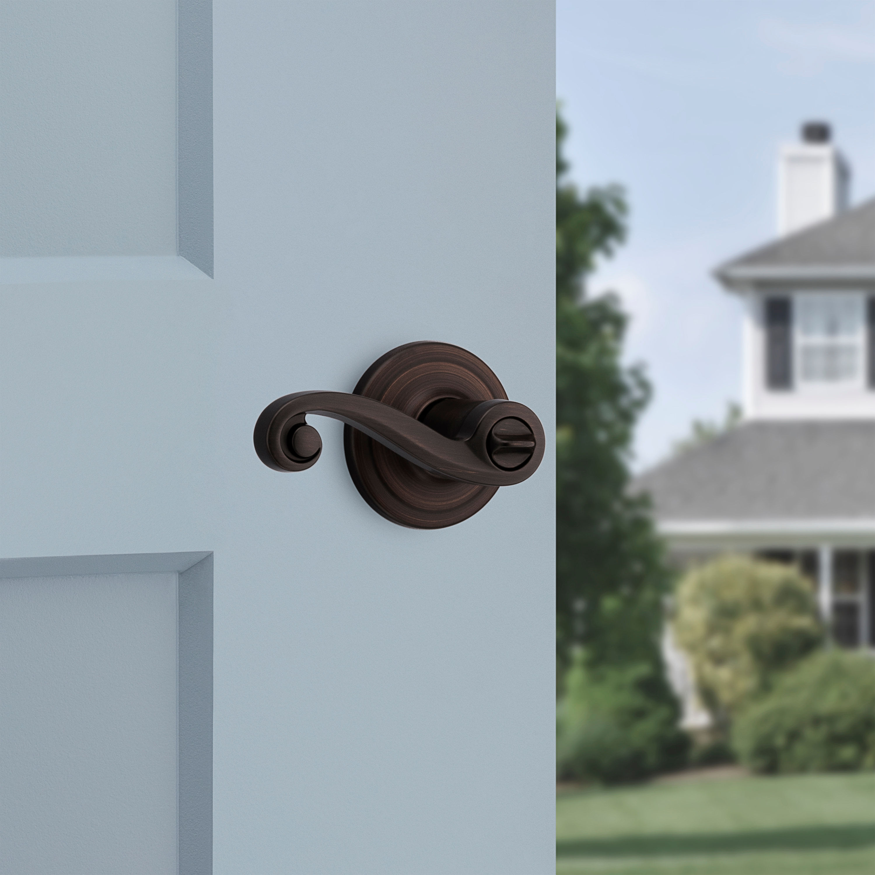 Kwikset Lido Venetian Bronze Exterior Keyed Entry Door Handle with ...