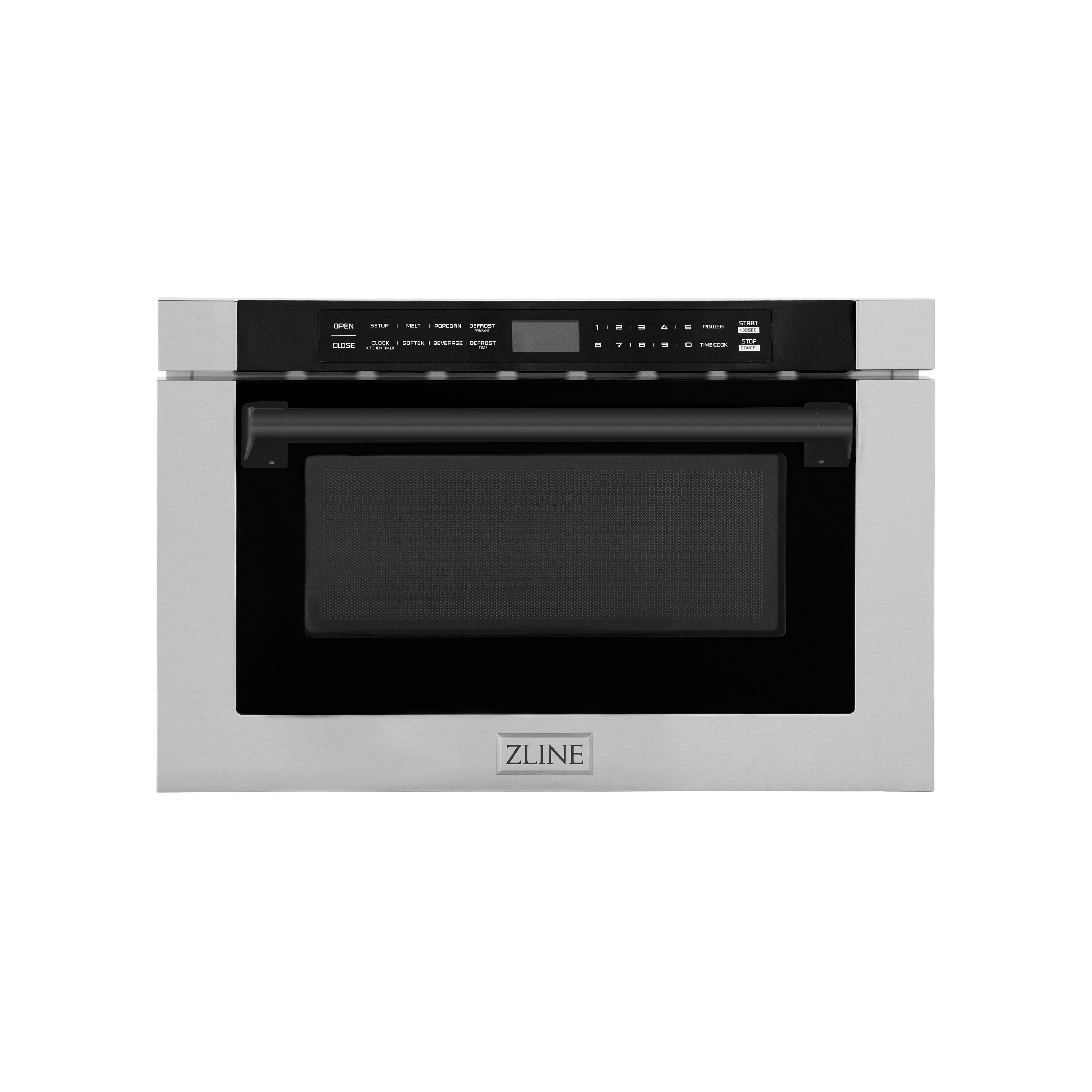ZLINE KITCHEN & BATH MWDZ-1-H-MB 23.5-in 1.2-cu ft 1000 -Watt Microwave Drawer ( Stainless Steel with Matte Black Handle )