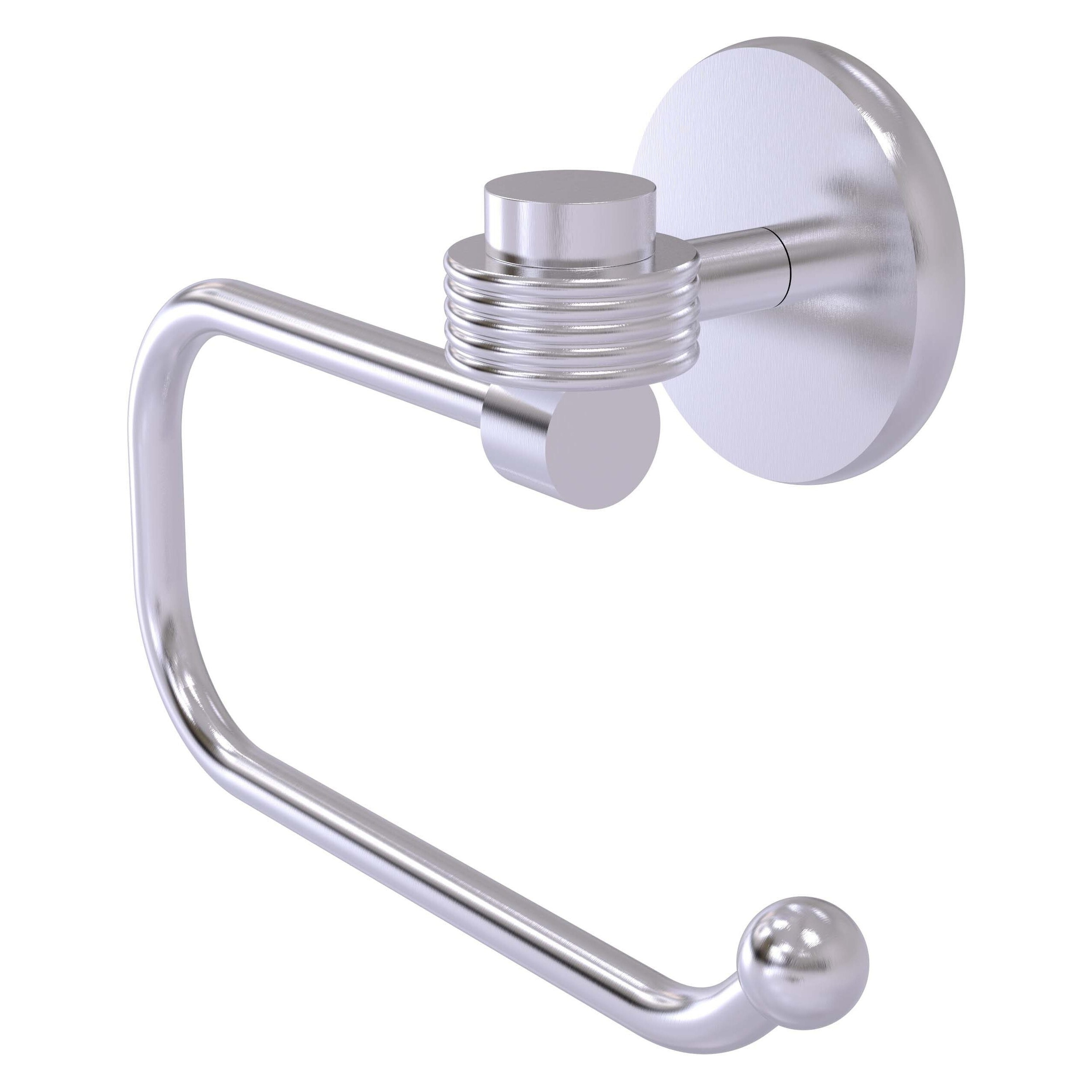 Allied Brass 7124EG-SCH Satellite Orbit One Satin Chrome Wall mount Single post Toilet Paper Holder 1 -Rolls with Storage