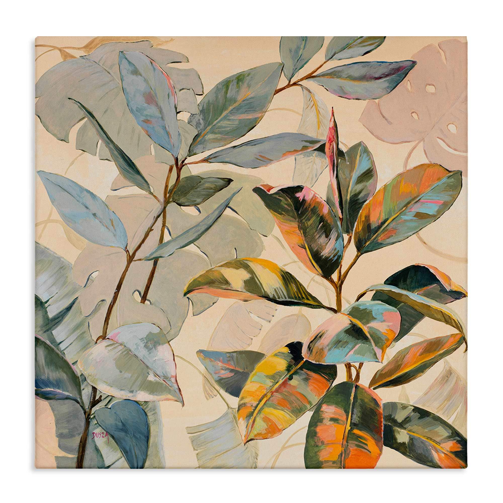 Stupell Industries BS-794-CN-30X30 Tropical Leaves Warm Tones Canvas Wall Art By Dusza 30 x 30