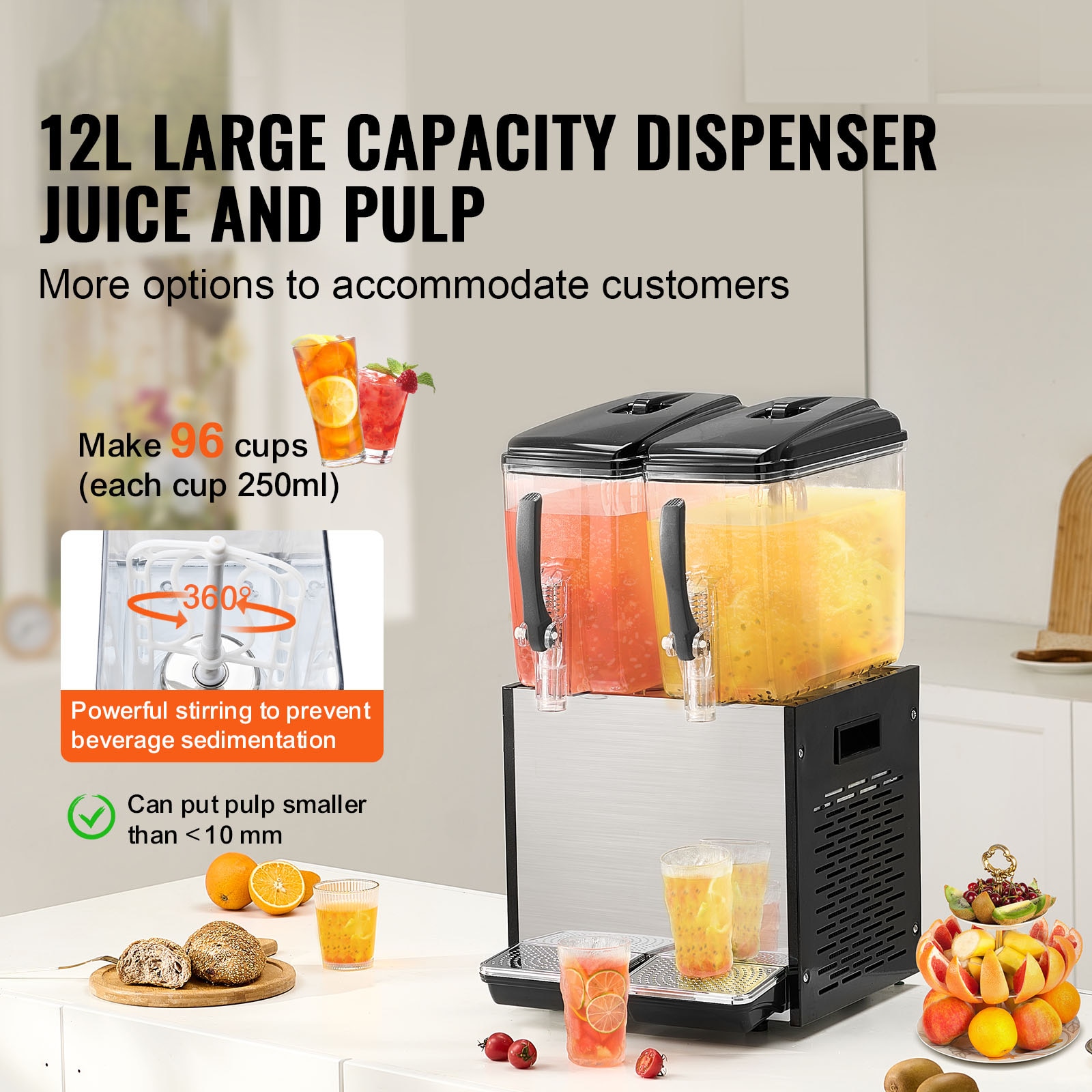VEVOR DLYLJ12L2280WZCS4V1 Bev-Dispensers - View #3