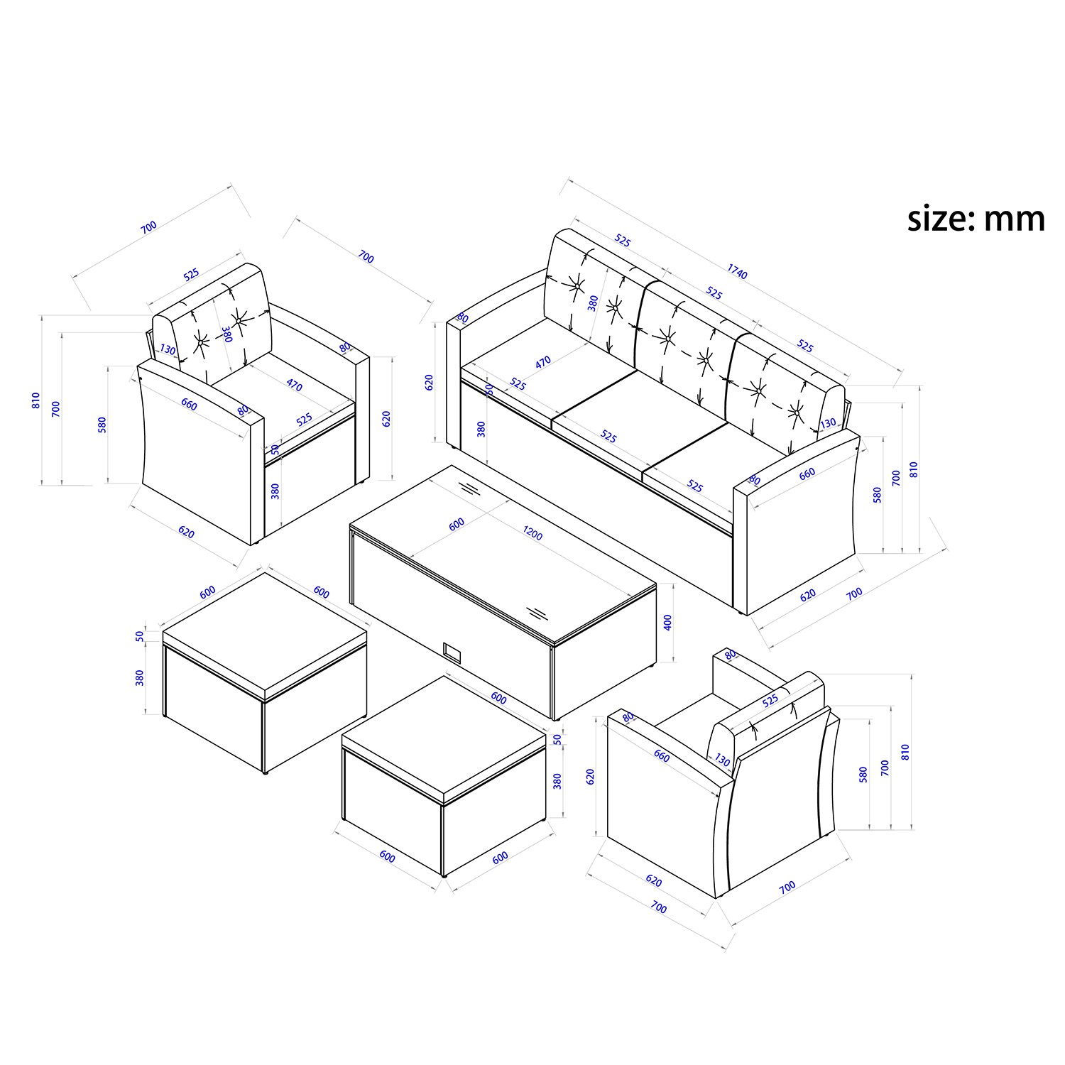 Bybafun YA3800114 Patio-Conversation-Sets - View #11