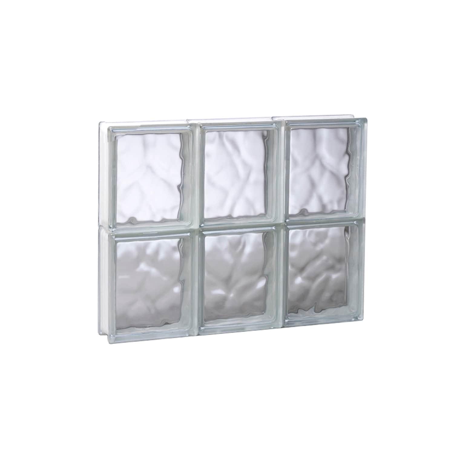 REDI2SET S1816DC Wavy Glass 17-1/4-in x 15-1/2-in Frameless Replacement Glass Block Window