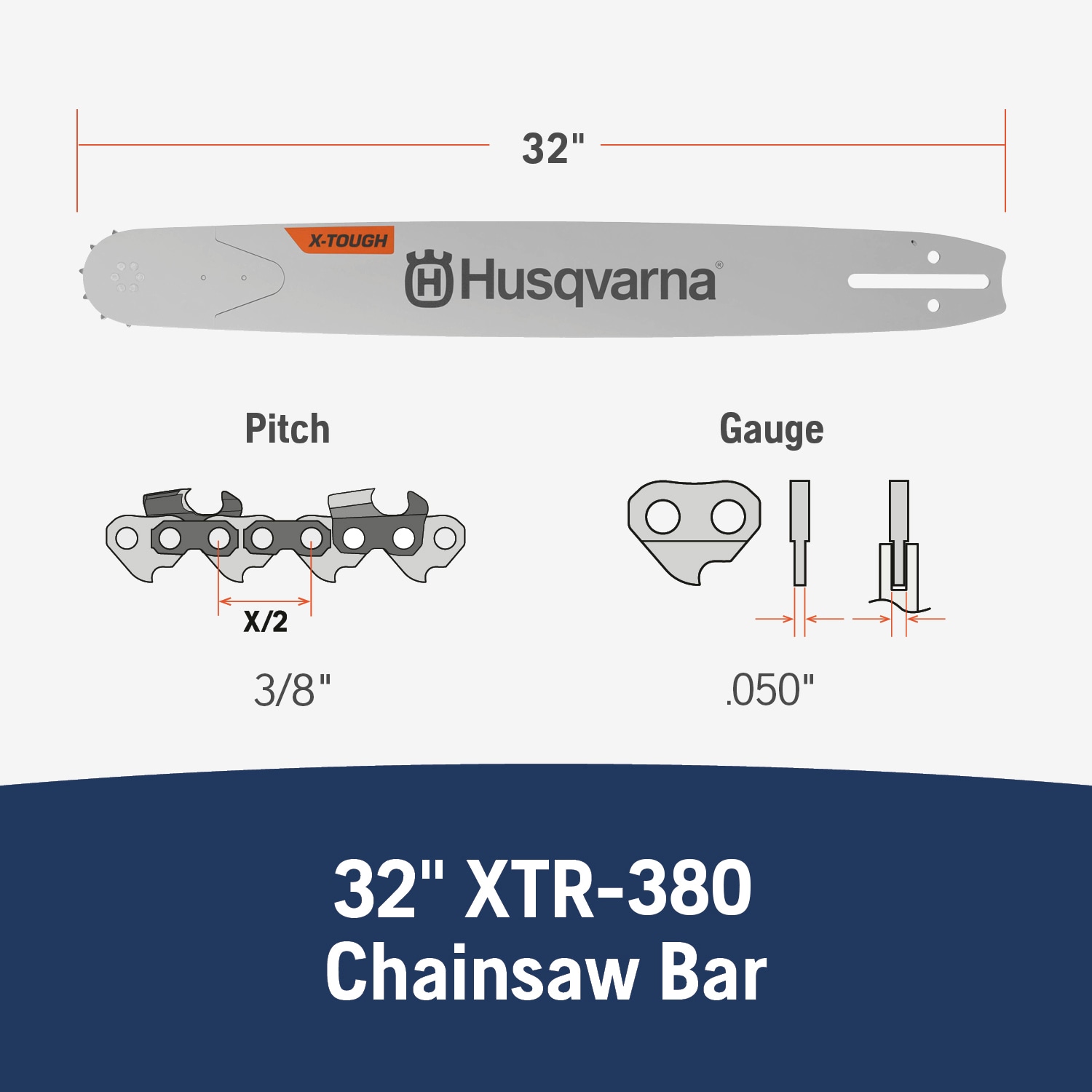 Husqvarna X-Tough 32-in Chainsaw Bar 596687405 at Lowes.com
