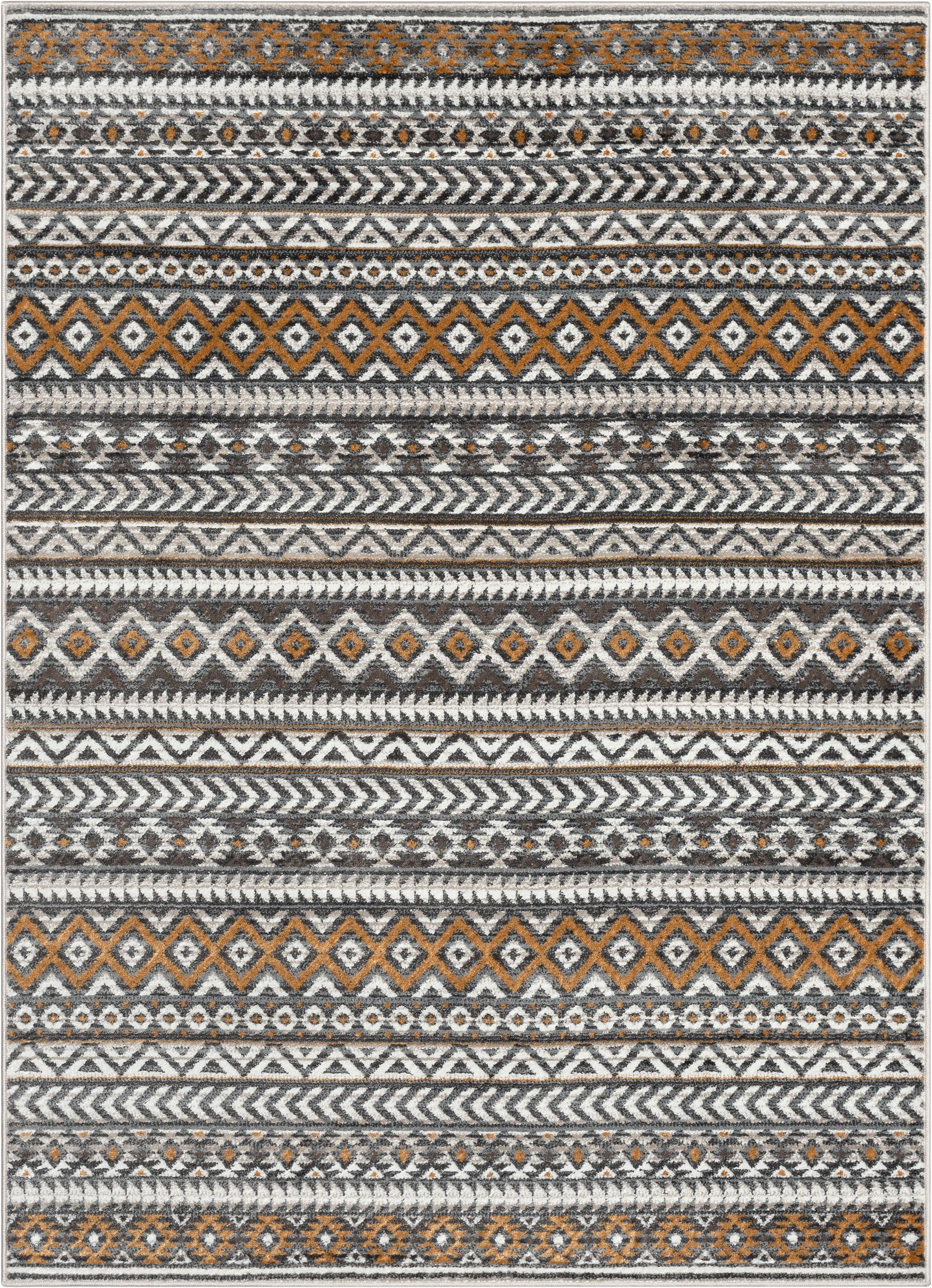 Verity Soft Gray Geometric Synthetic Area Rug, 3'11" x 5'3"