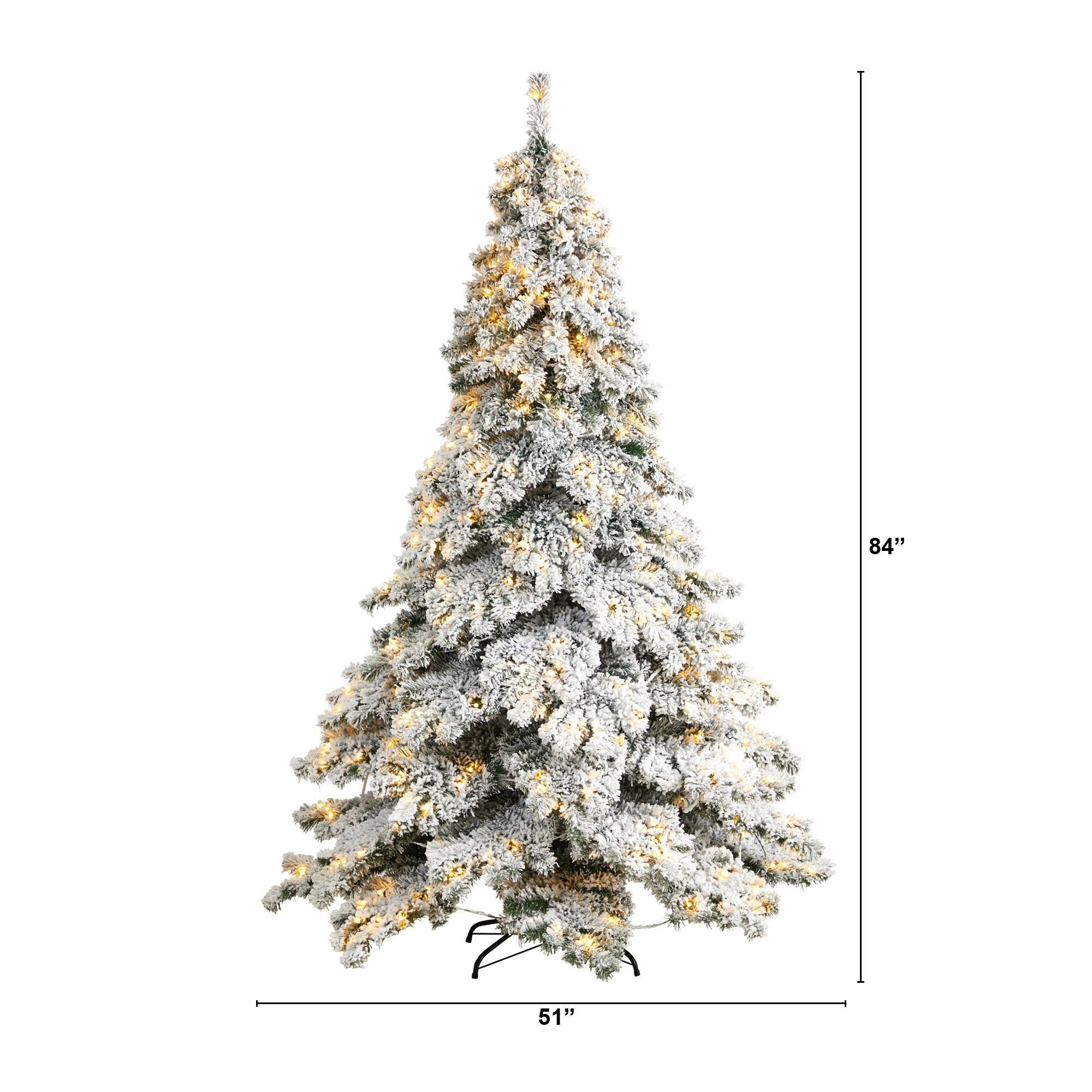Nearly Natural 7-ft Douglas Fir Pre-lit Traditional Flocked Artificial ...