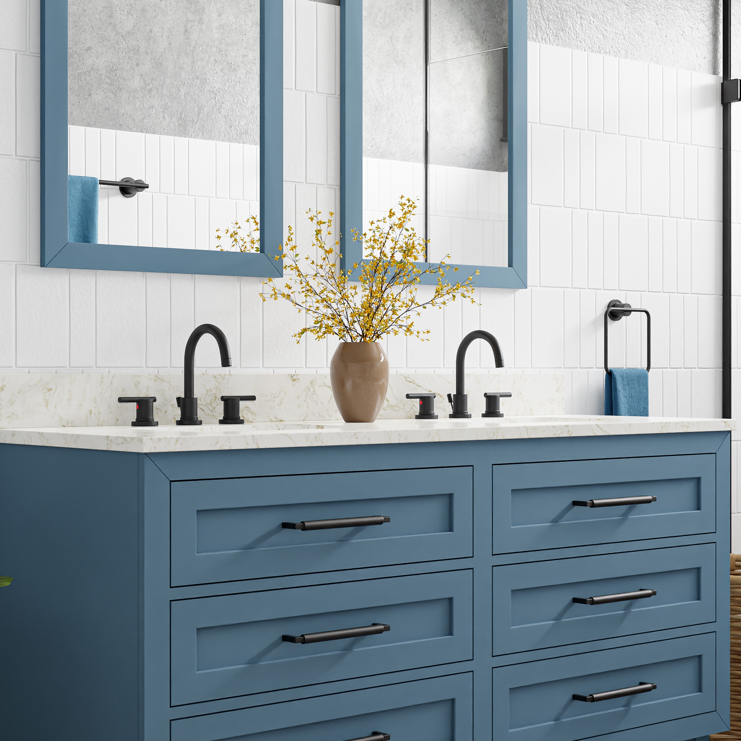 Origin 21 Edison 60-in Chambray Undermount Double Sink Bathroom Vanity ...