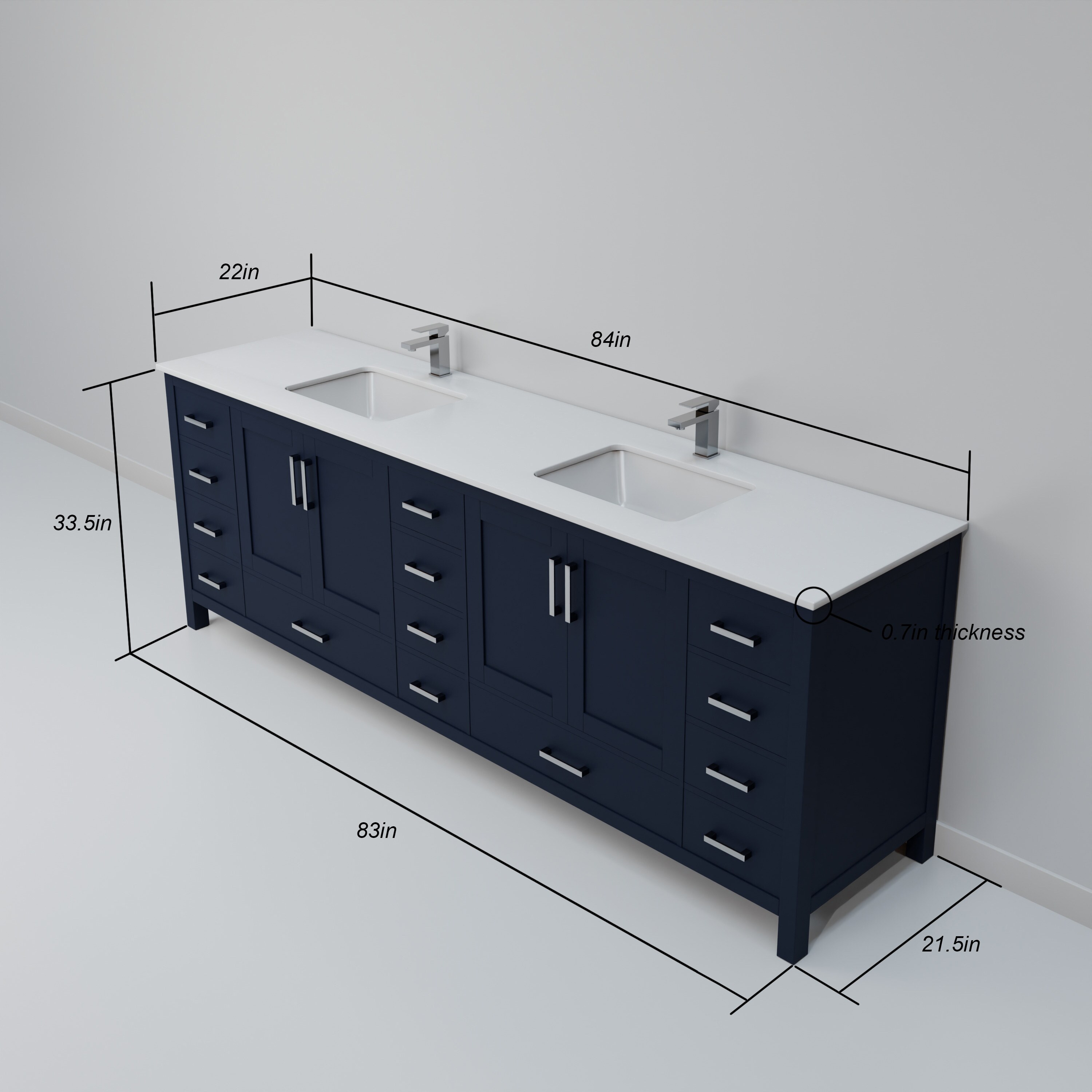 Lexora LJ342284DEWQM34F Bath-Vanity-Combo - View #8