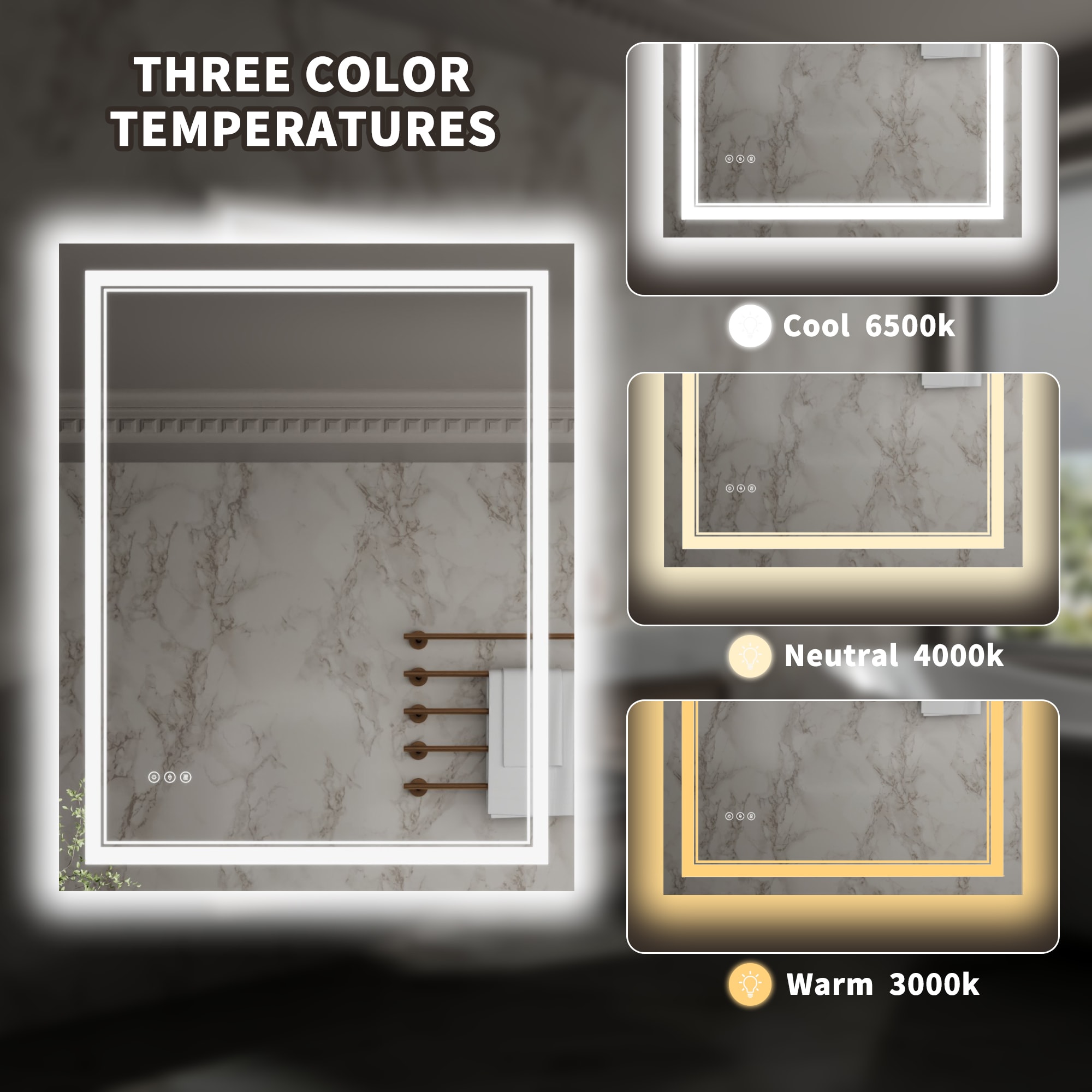 ExBrite JQBM2436FB3D Framed-Bath-Mirrors - View #5