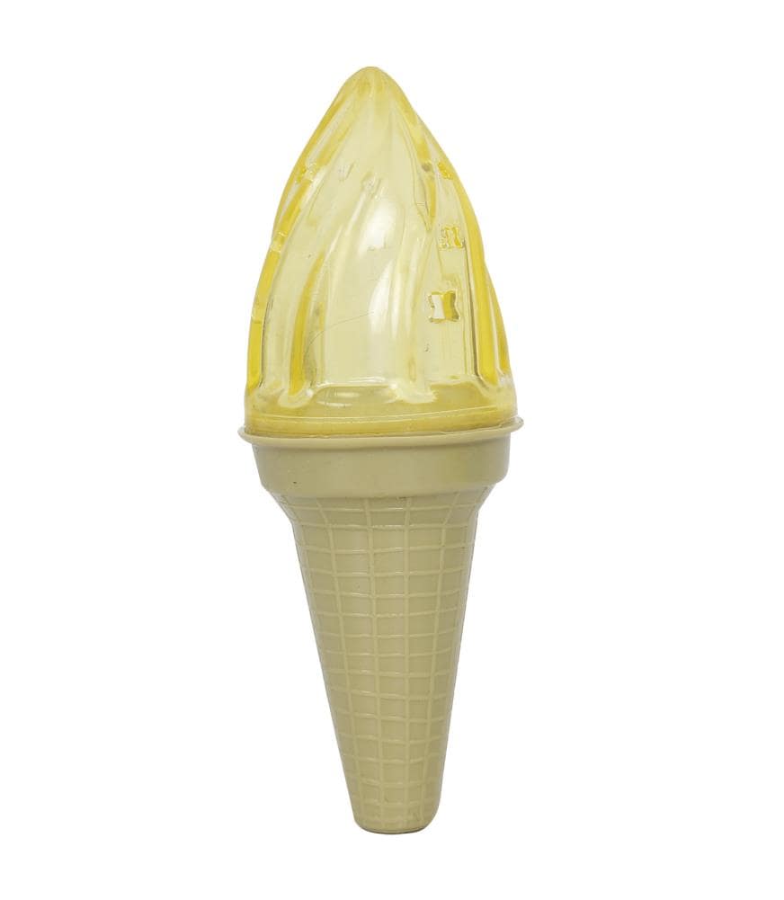Yellow Freezable Chewable Floating Ice Cream Cone Dog Toy