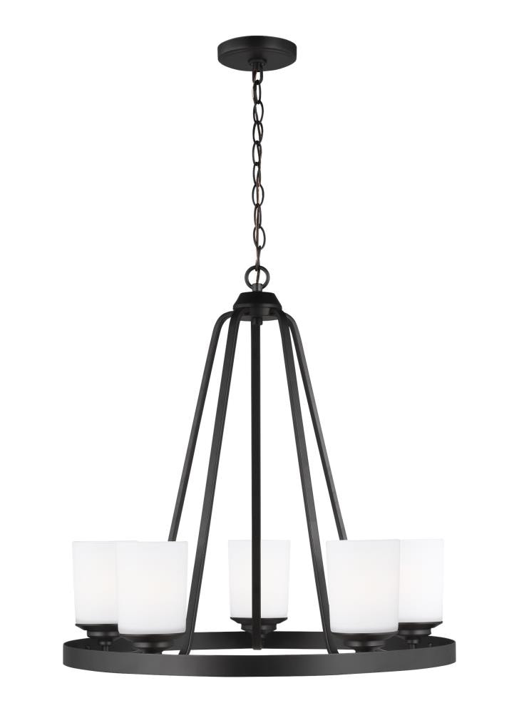 Generation Lighting 3130705EN3-112 Kemal 5 -Light Black Transitional For Use in Dining Rooms, Foyers, Kitchens, Chandelier
