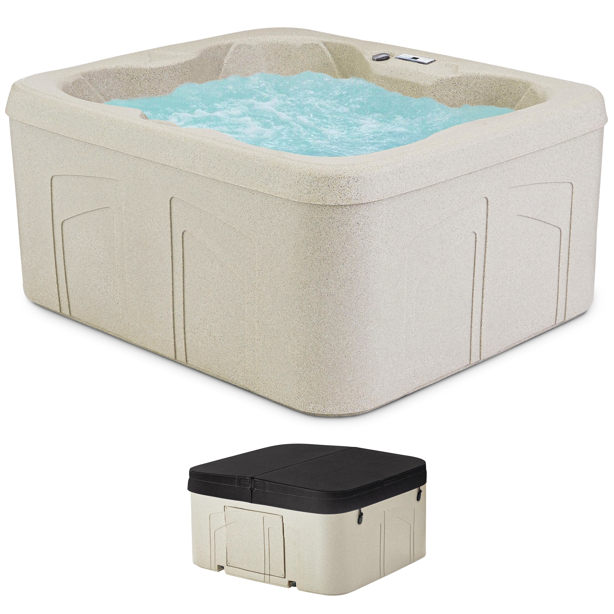 Lifesmart 84672 Spas 13 Jet 4 -Person Square Hot Tub (Cover Included)