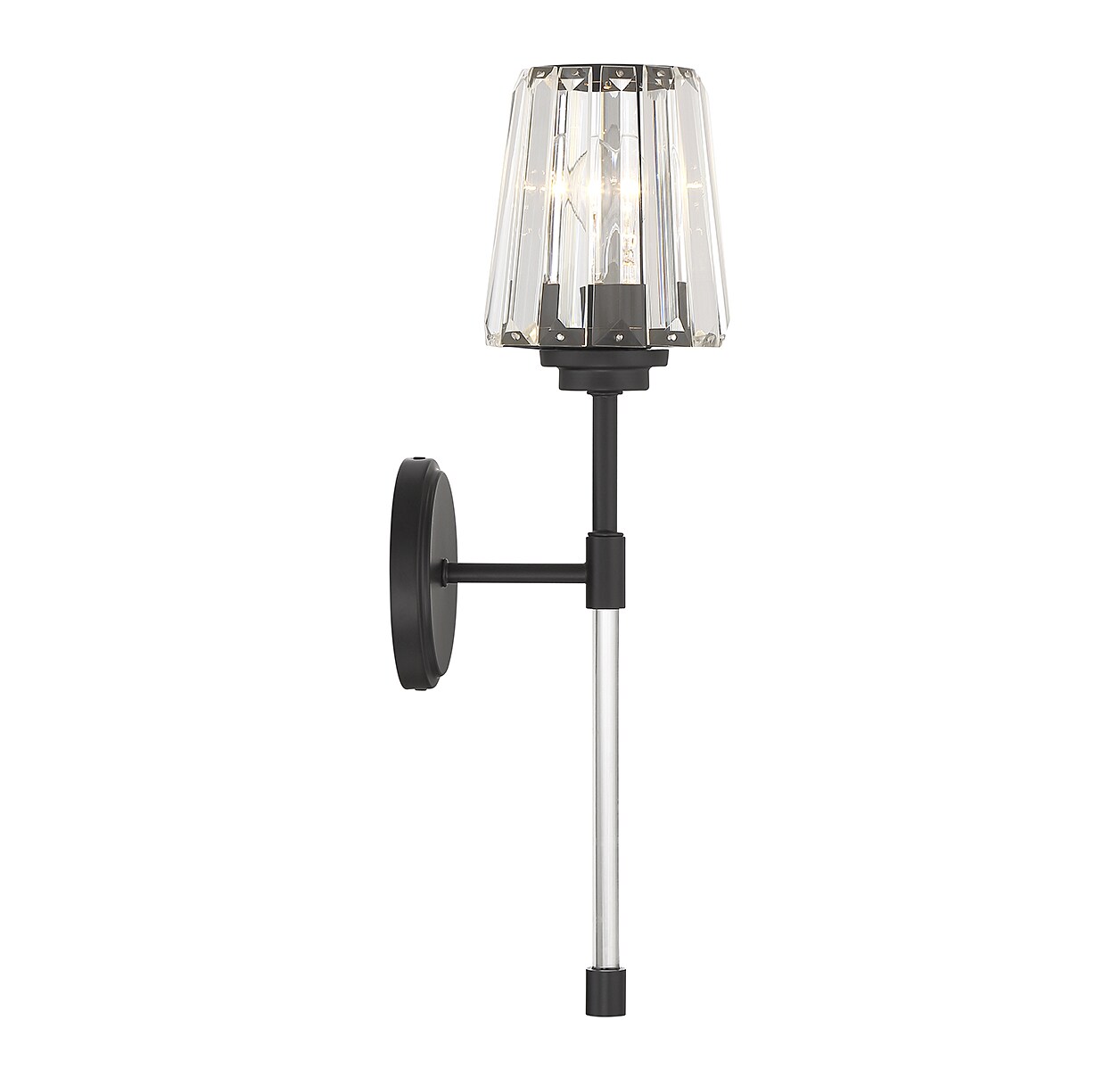 Matte Black Crystal Shade Dimmable Wall Sconce