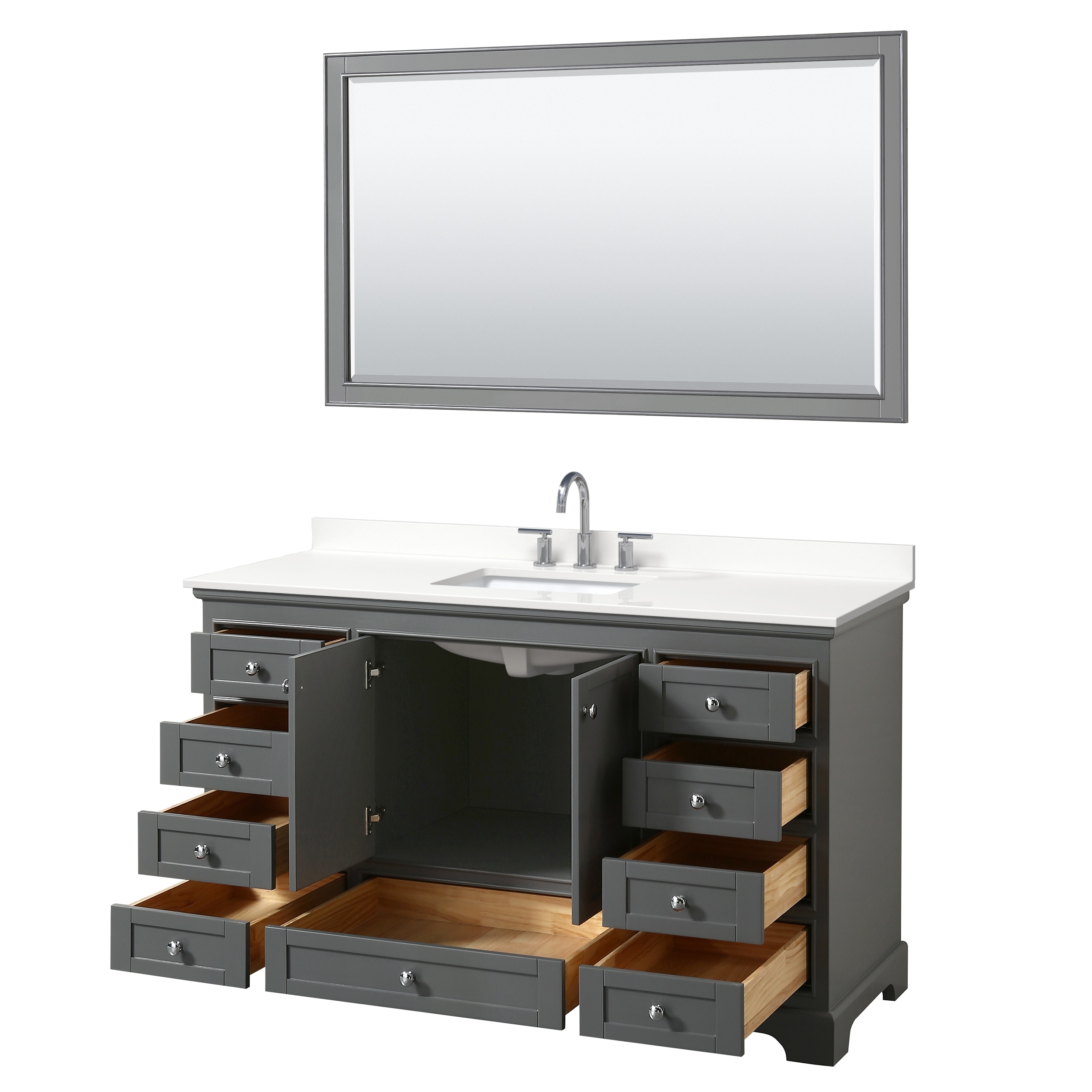 Wyndham Collection WCS202060SKGWQUS3M58 Bath-Vanity-Combo - View #2