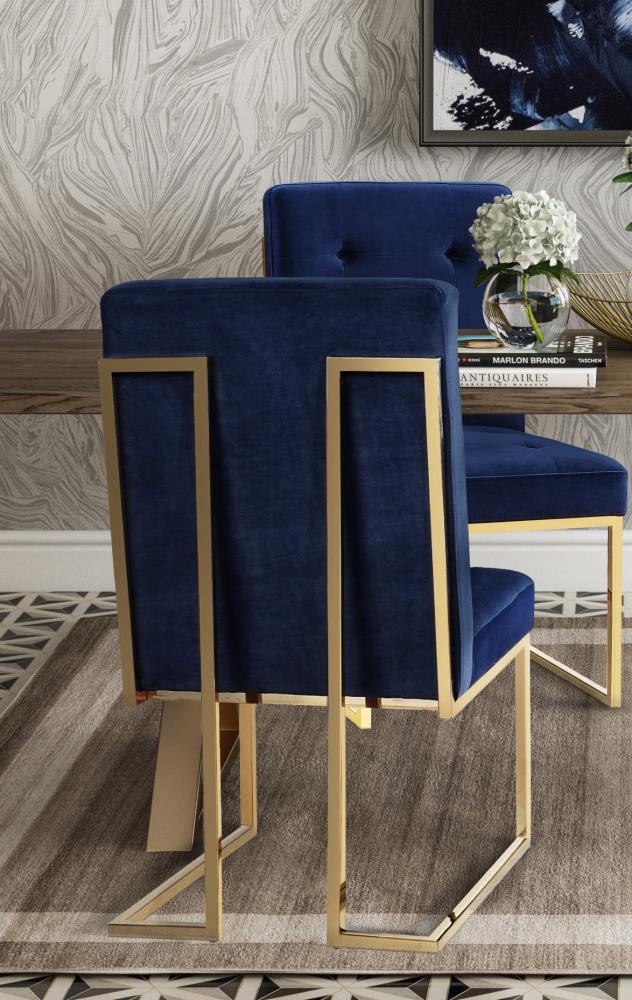 akiko navy velvet chair