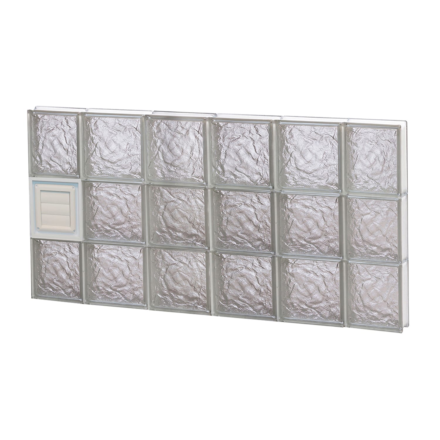 REDI2SET D4424IS Ice Glass 42-1/2-in x 23-1/4-in Frameless Replacement Dryer vent Glass Block Window