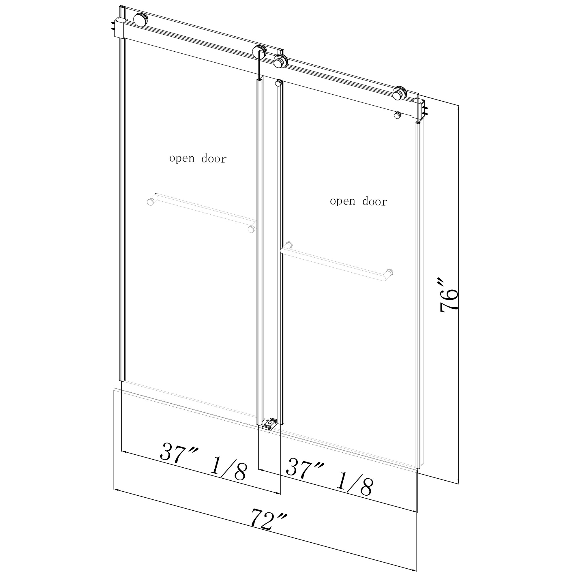 WELLFOR CV-DS13-7276BR Shower-Doors - View #7