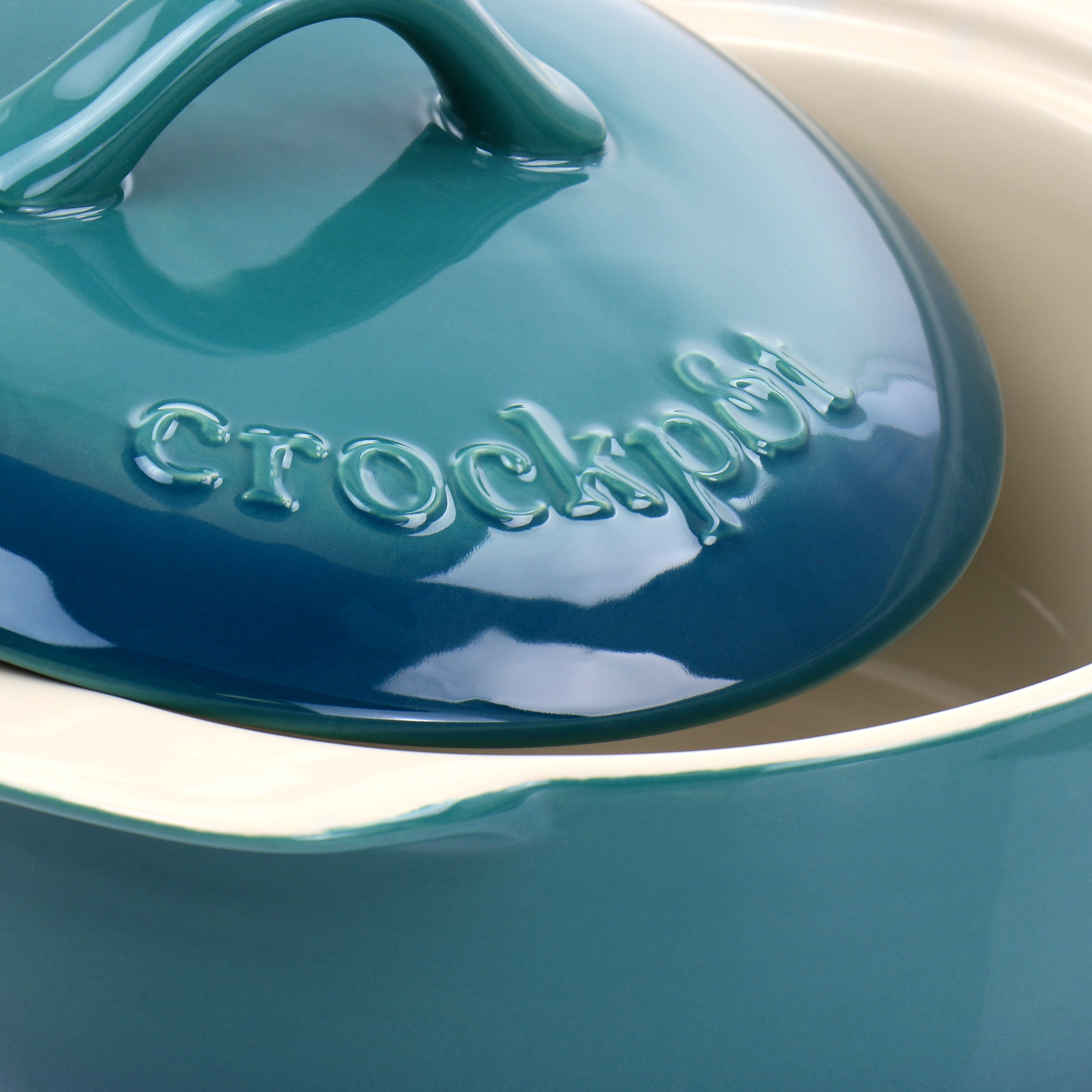 Crock Pot Artisan 4 Quart Rectangular Stoneware Bake Pan in Gradient Teal