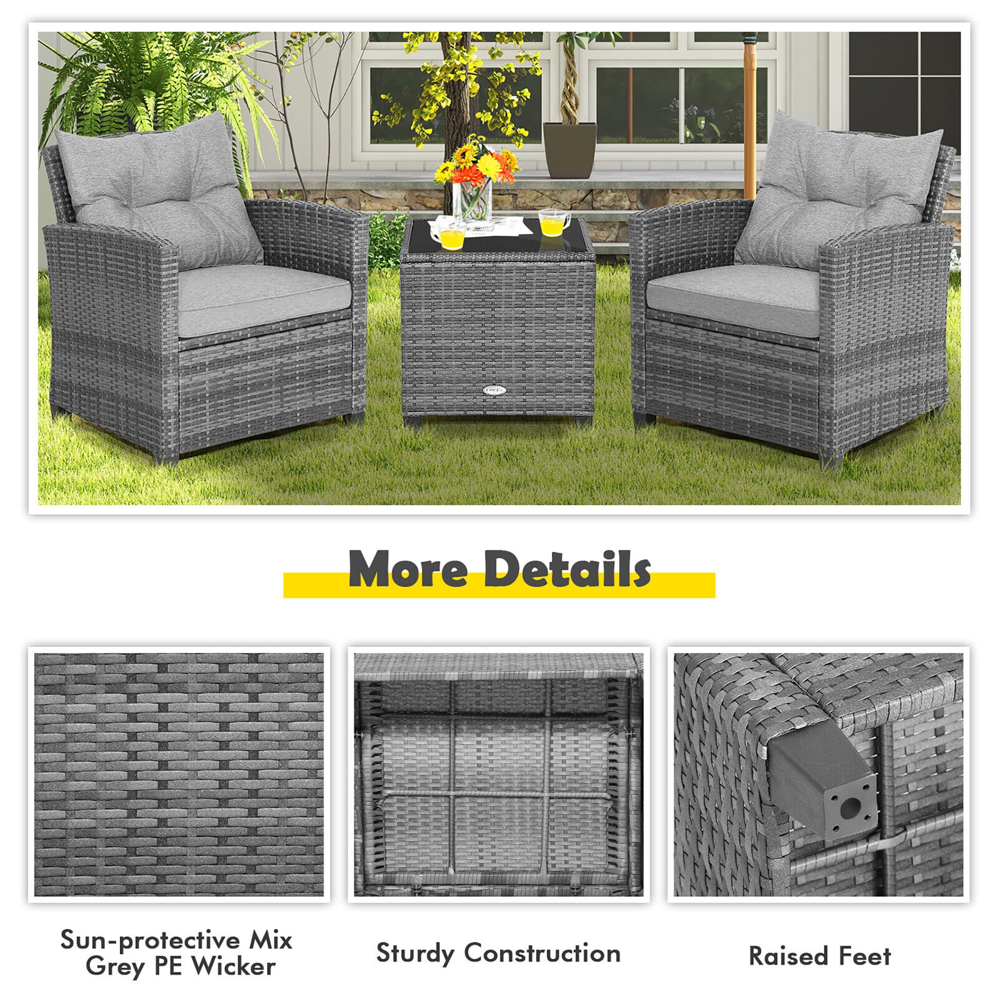 Forclover HYFL-267GR Patio-Conversation-Sets - View #5