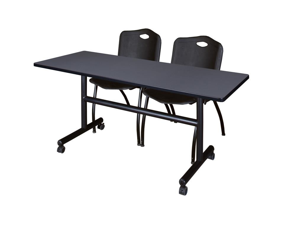 Regency MKFT6030GY47BK Training Gray 4-Person Training Table (60-in W x 29-in H)