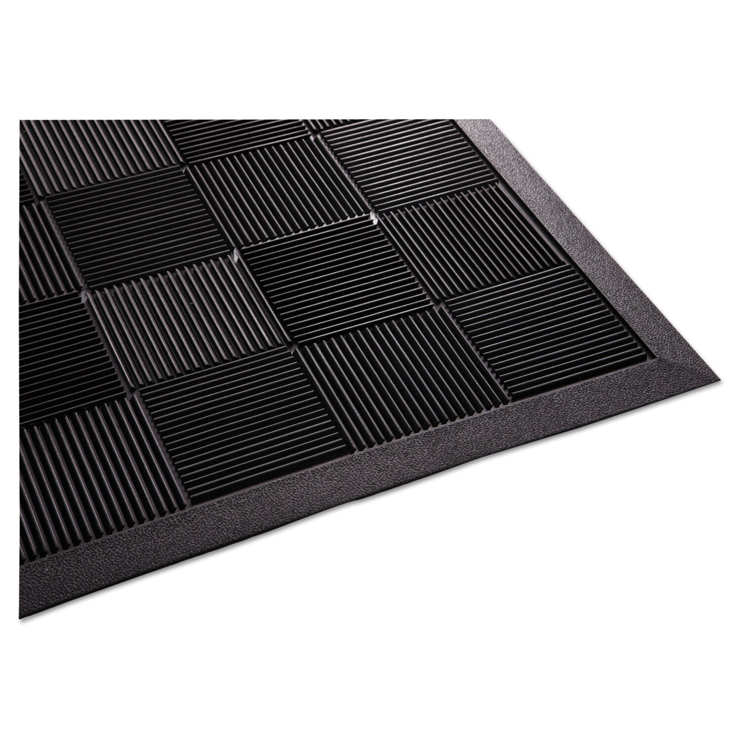 Guardian MLLPARQUET2X3 24-in x 36-in Black Rubber Non-Slip Grip Outdoor Utility Mat