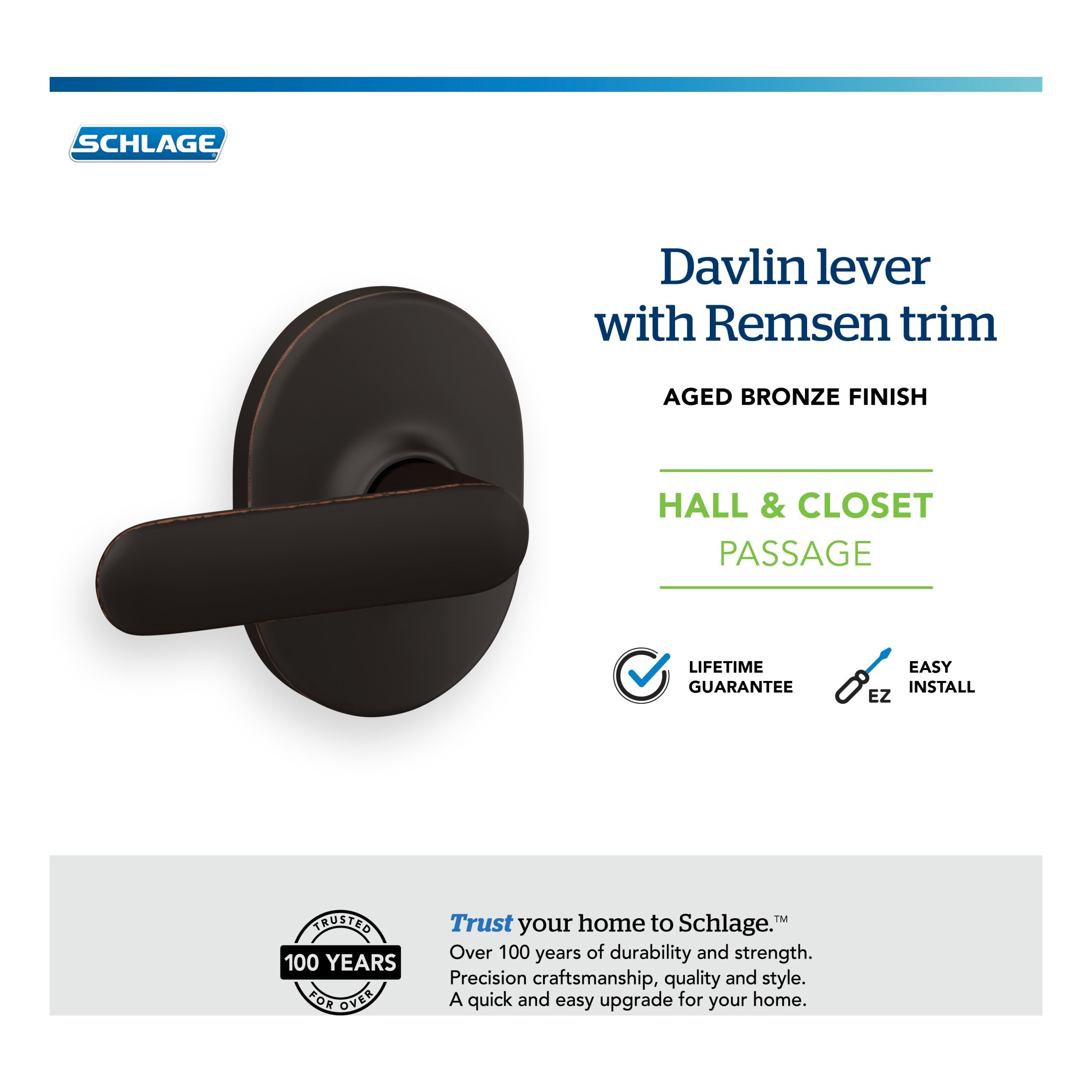 Schlage F10 DAV 716 RMN Door-Handles - View #7