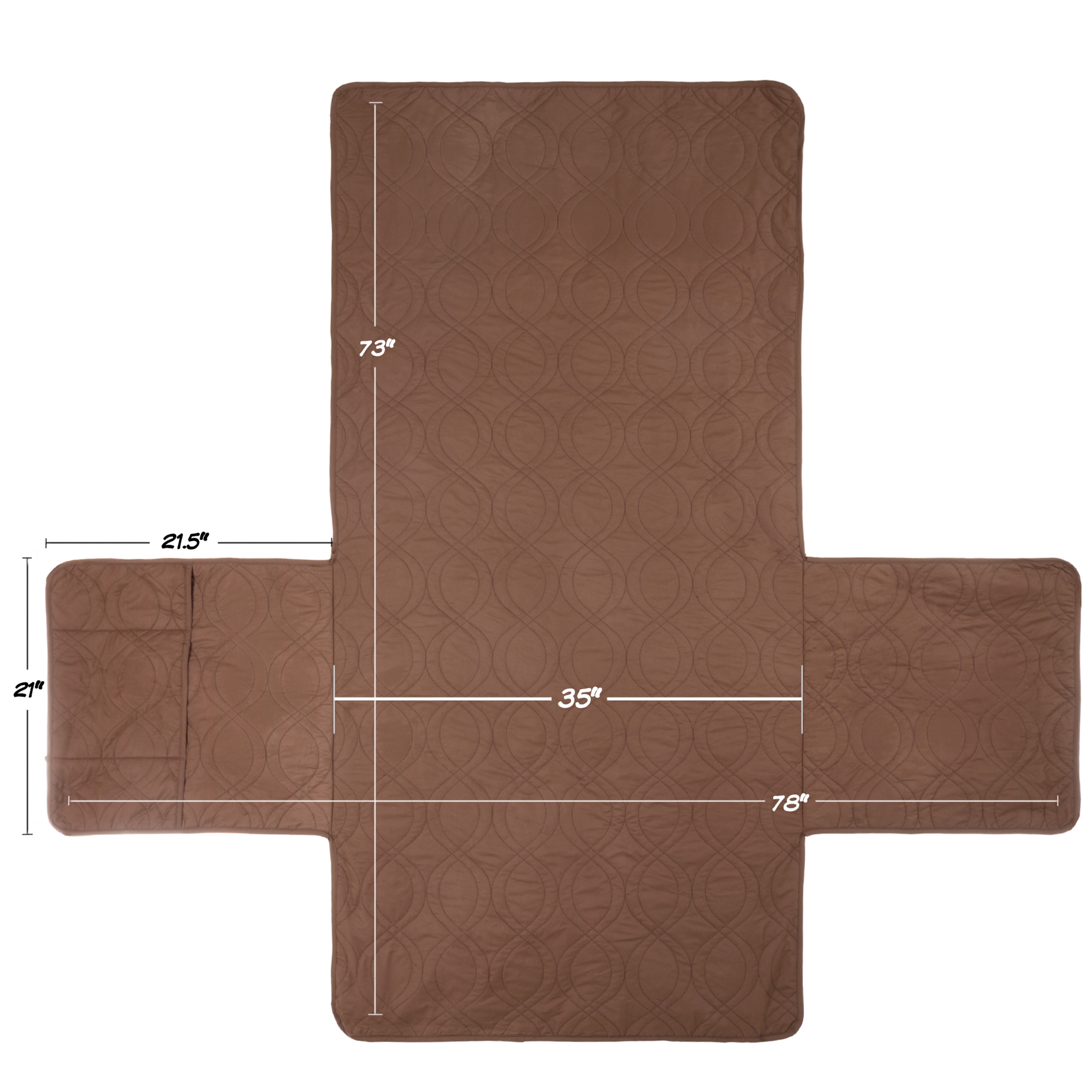Brown Quilted Waterproof Chair Cover with Storage Pockets