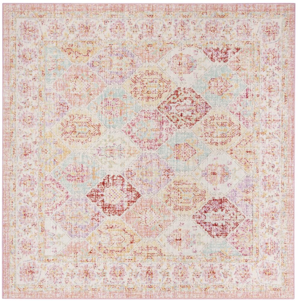 Safavieh Windsor Zari 5 x 7 Pink/Multi Indoor Distressed/Overdyed Vintage Area Rug