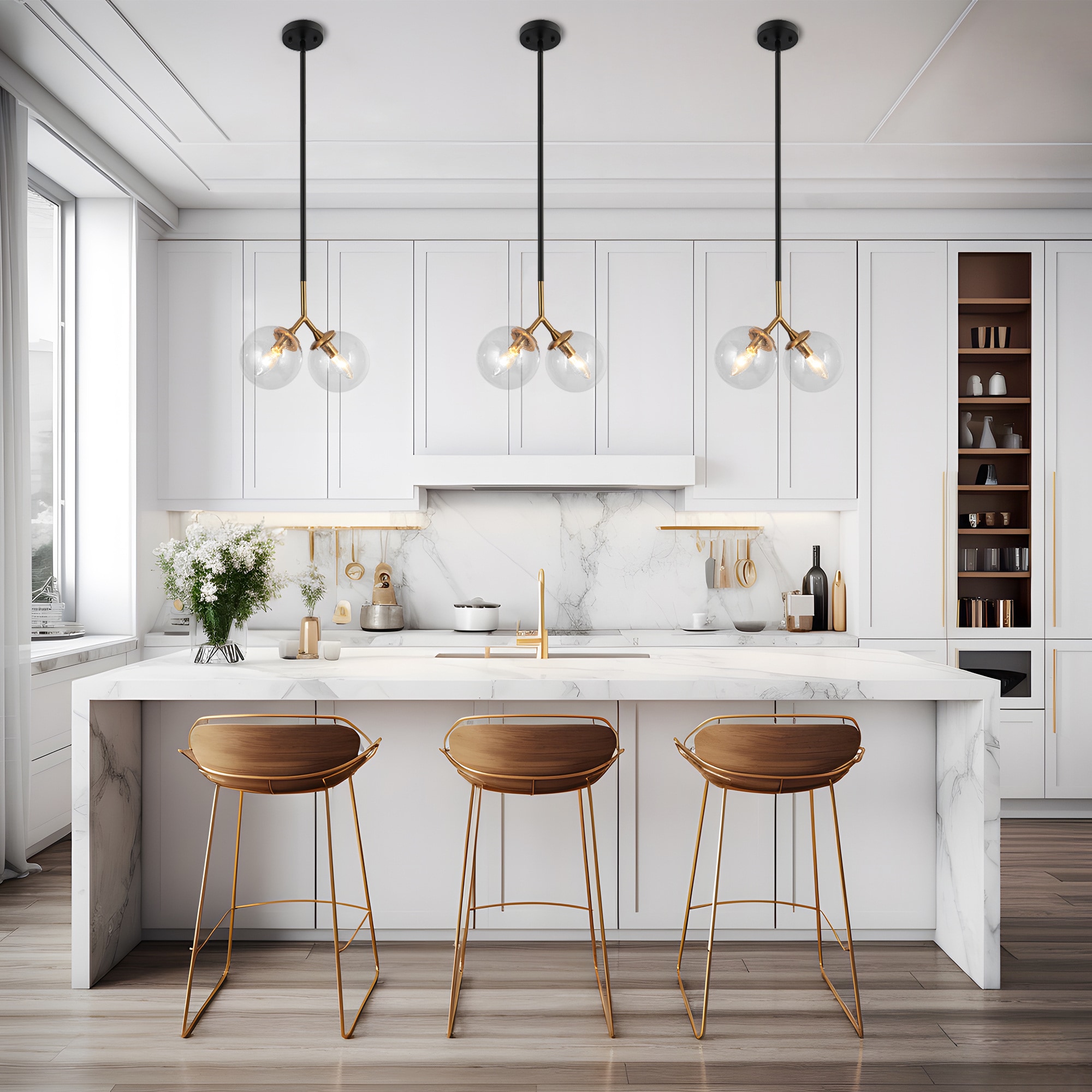 ZEVNI Wariple Polished Gold/Matte Black Modern/Contemporary
