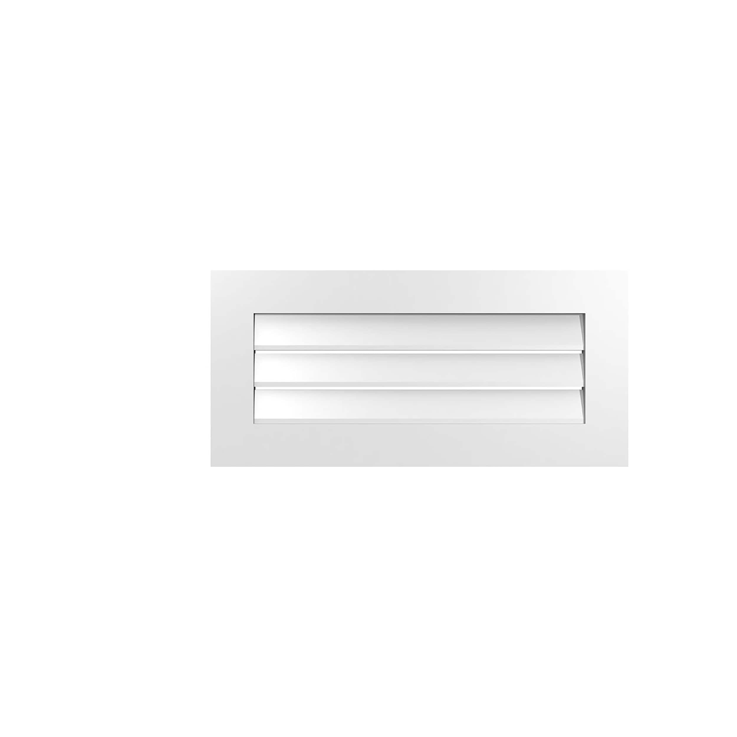 Ekena Millwork GVPVE34X1601SF 34-Inches x 16-Inches Off-white Rectangle PVC Gable Louver Vent