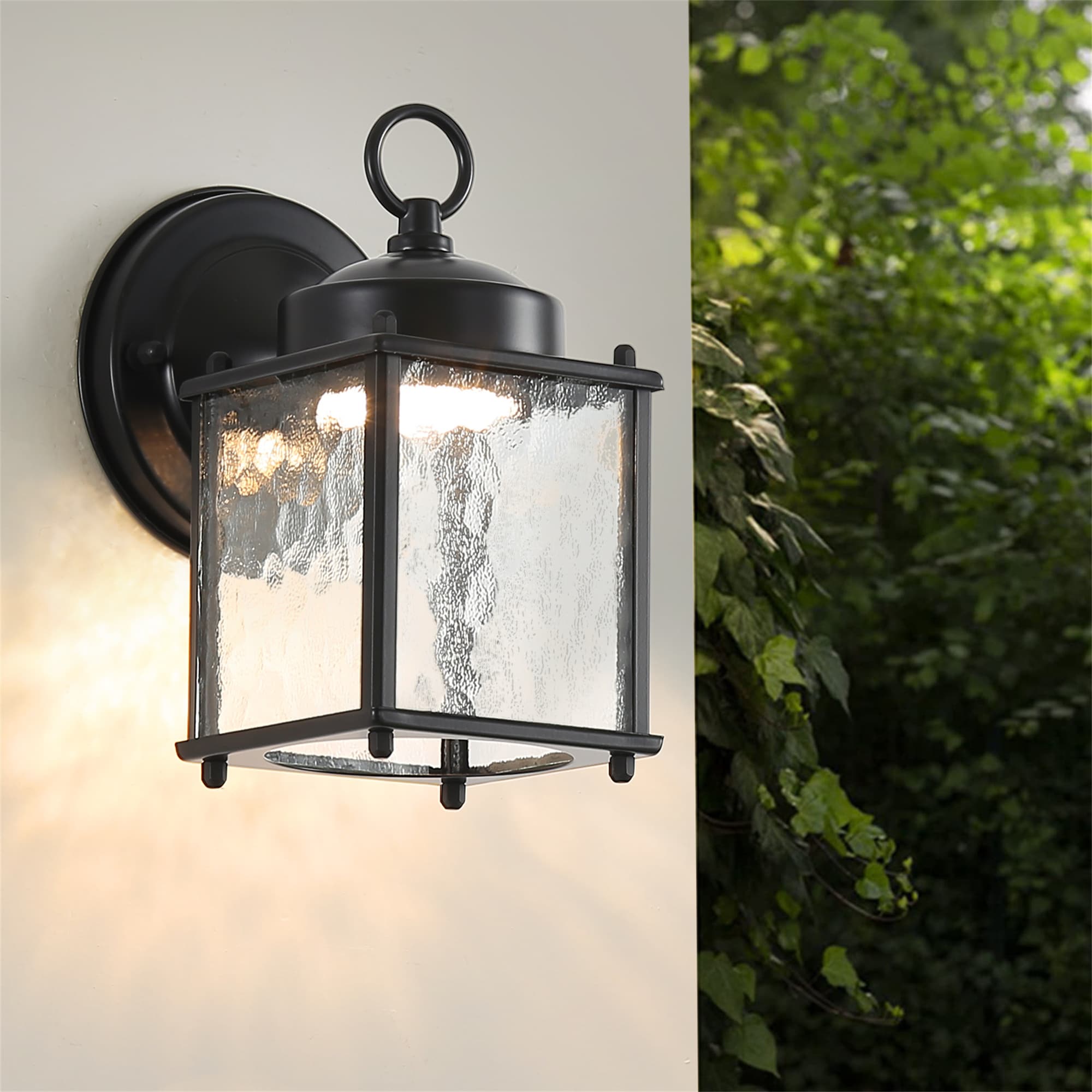 BABOOM BOM-230199-OR Wall Sconce Light 7.8-in H Black Hardwired Outdoor Wall Light