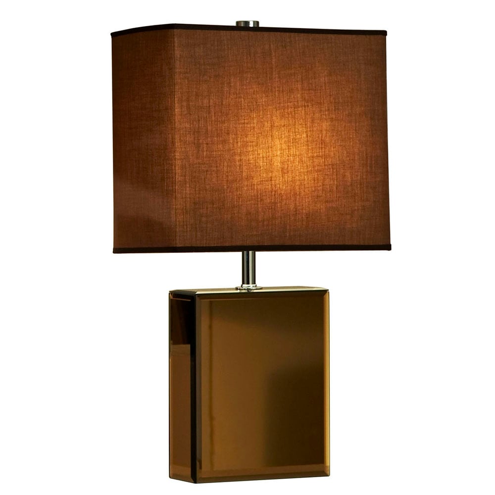 Nova Lighting 24-in Bronze Chrome Mirror Table Lamp with Fabric Shade ...