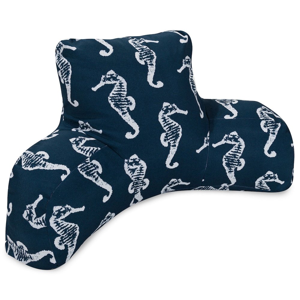 Majestic Home Goods  Reading Pillow Sea Horse Navy
