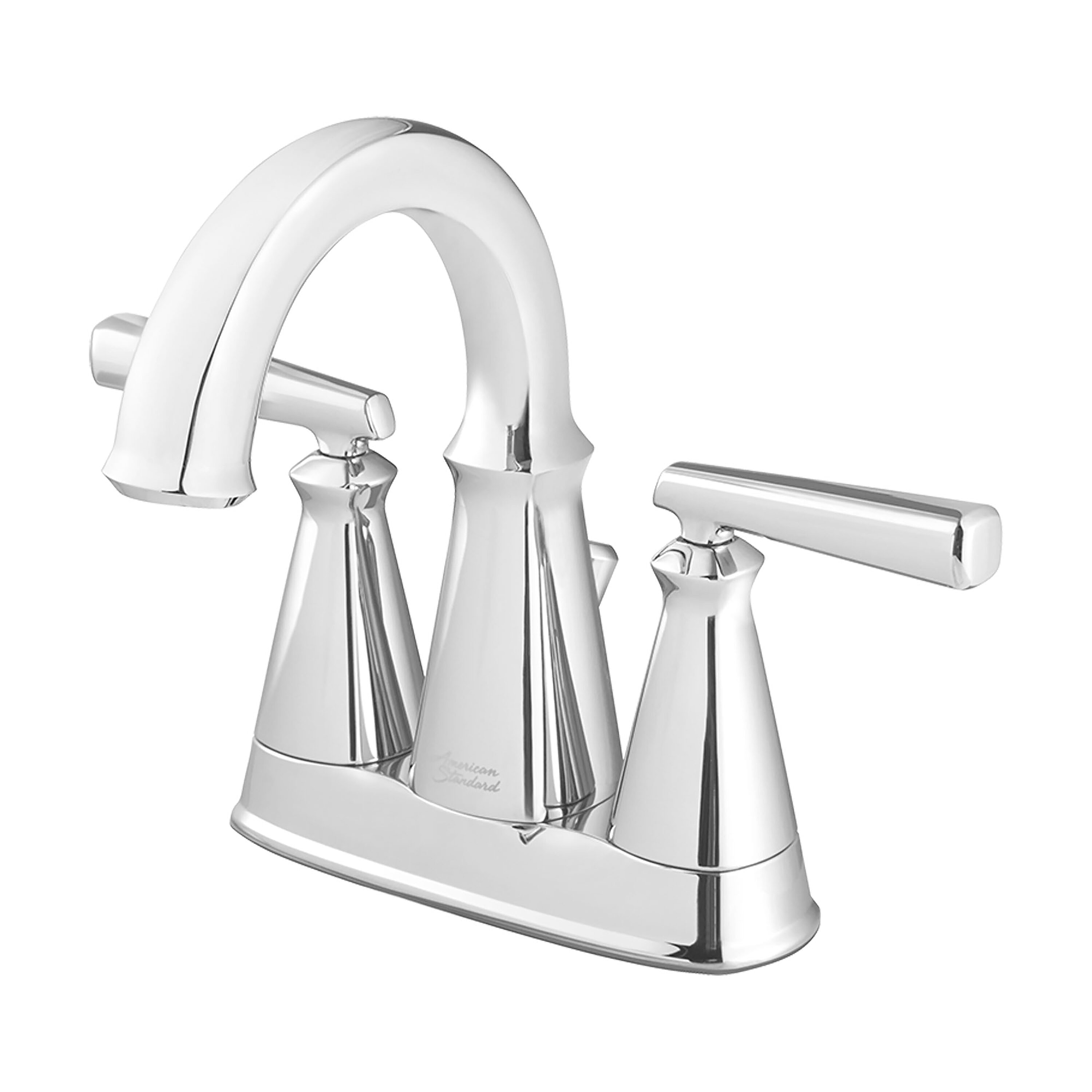 Polished Chrome 4-Inch Centerset Bathroom Faucet with Drain Assembly
