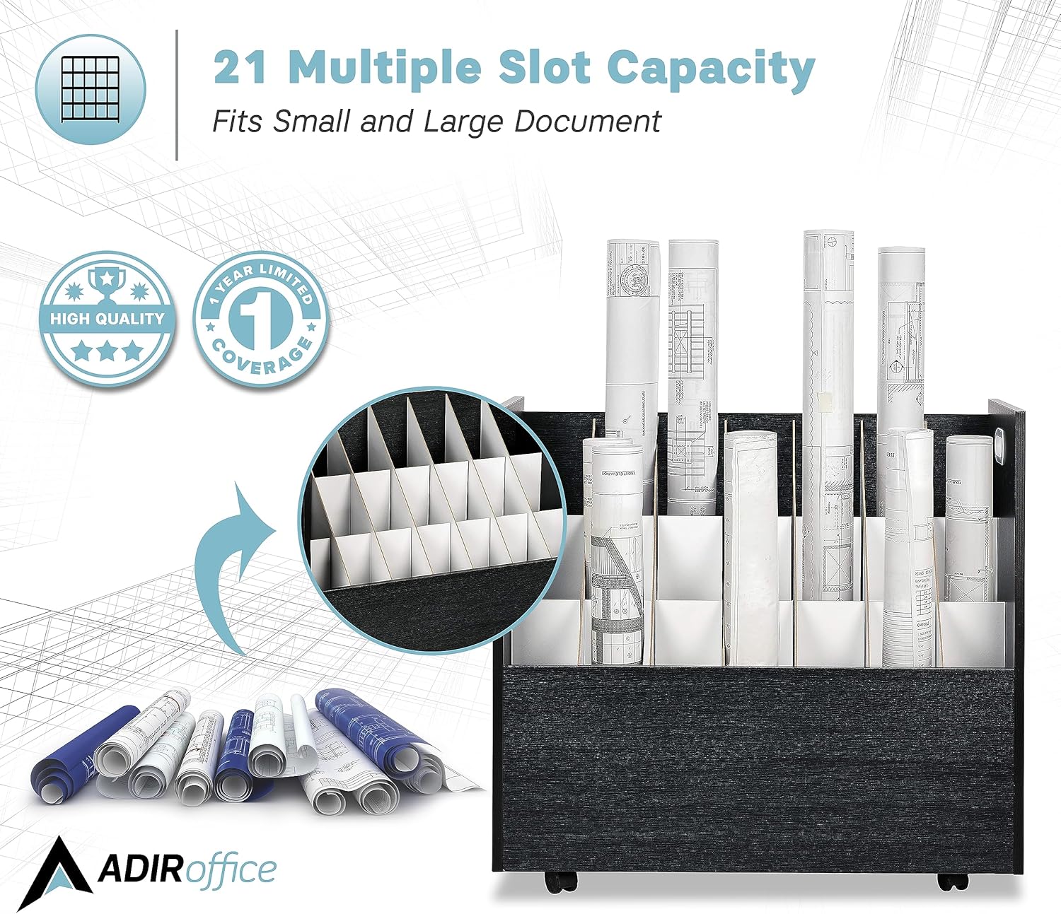 AdirOffice 625-BLK-KIT1 Office-Accessories - View #5
