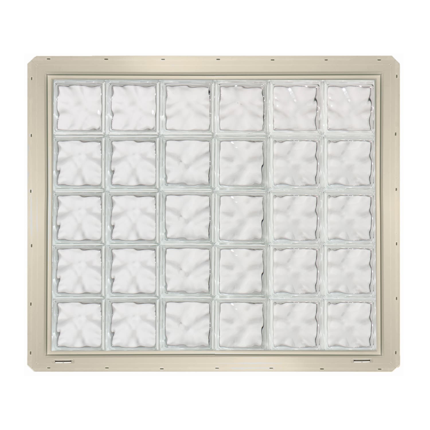 CrystaLok CL4840SDCAL Wavy Glass 46.75-in x 39.25-in Vinyl New Construction Glass Block Window