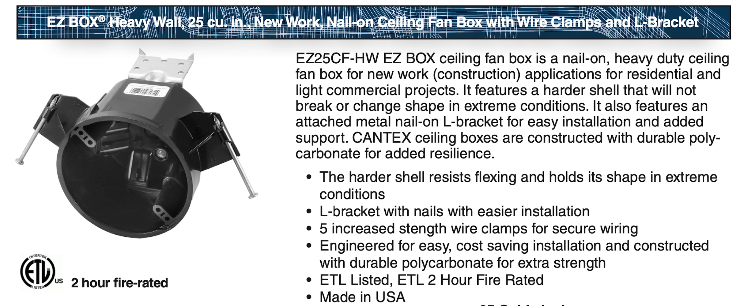 CANTEX LEZ25CF-HW Electrical-Box - View #2