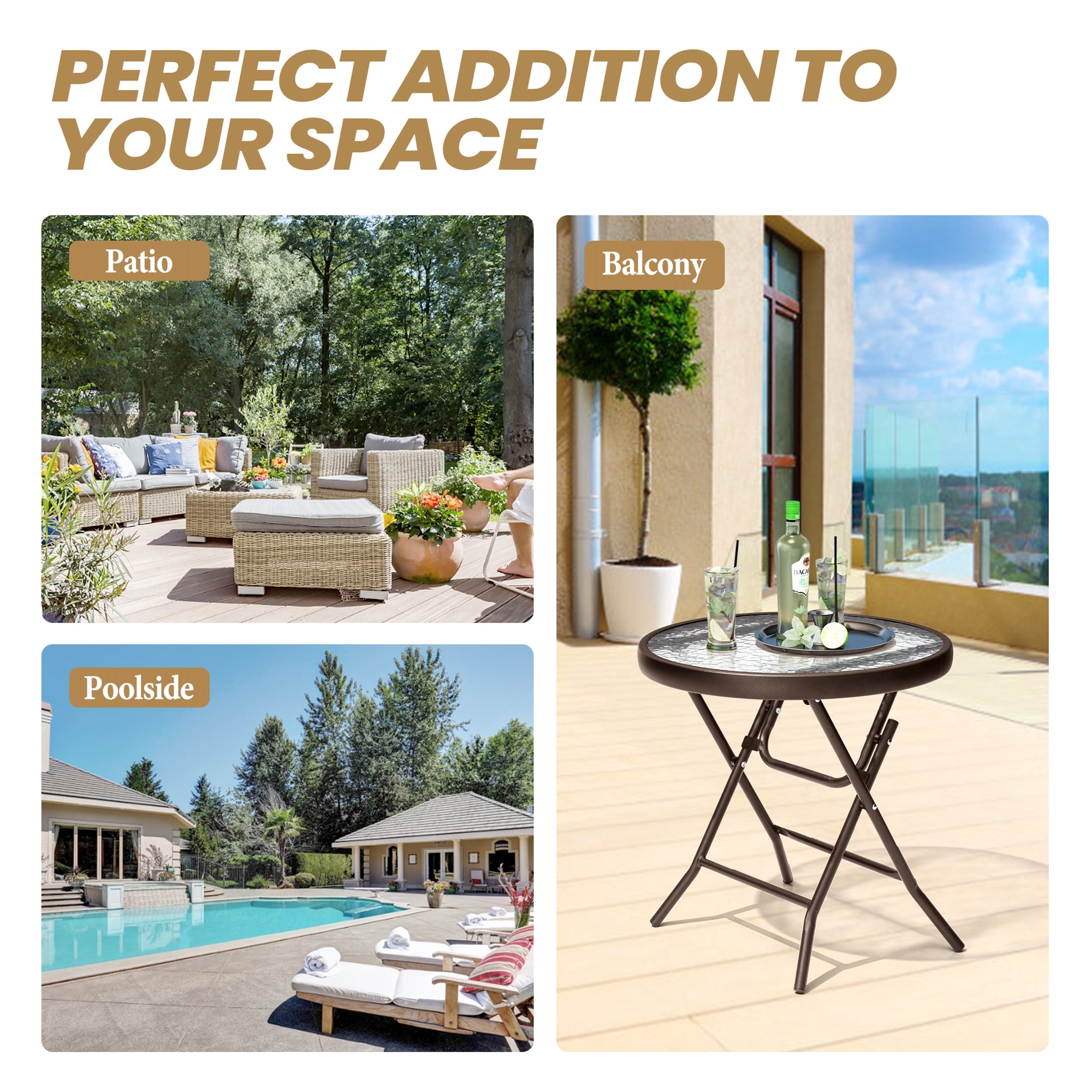 Crestlive Products CL-TB045BRN-2 Patio-Tables - View #2