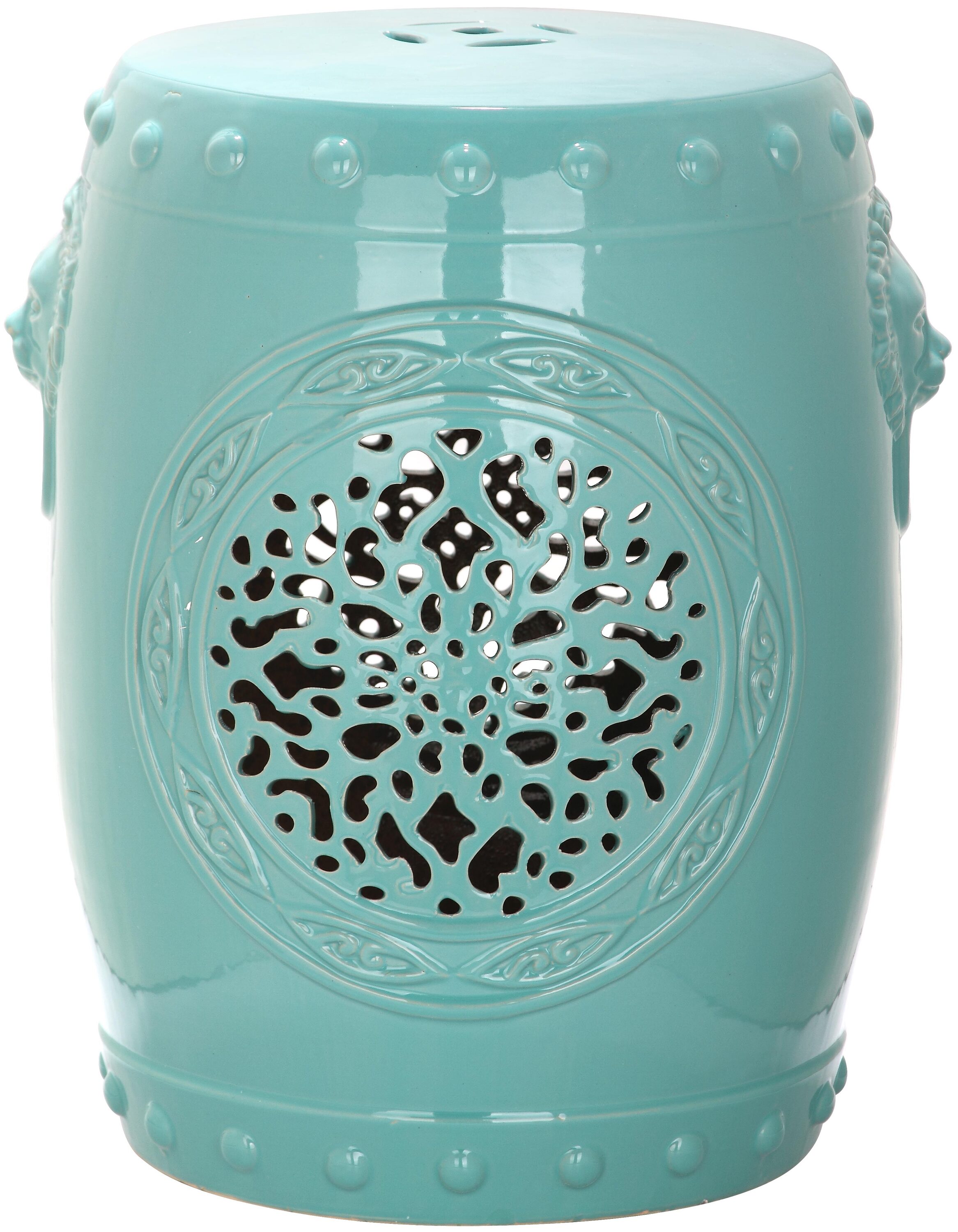 Safavieh ACS4532C 18-in Light Blue Ceramic Barrel Garden Stool