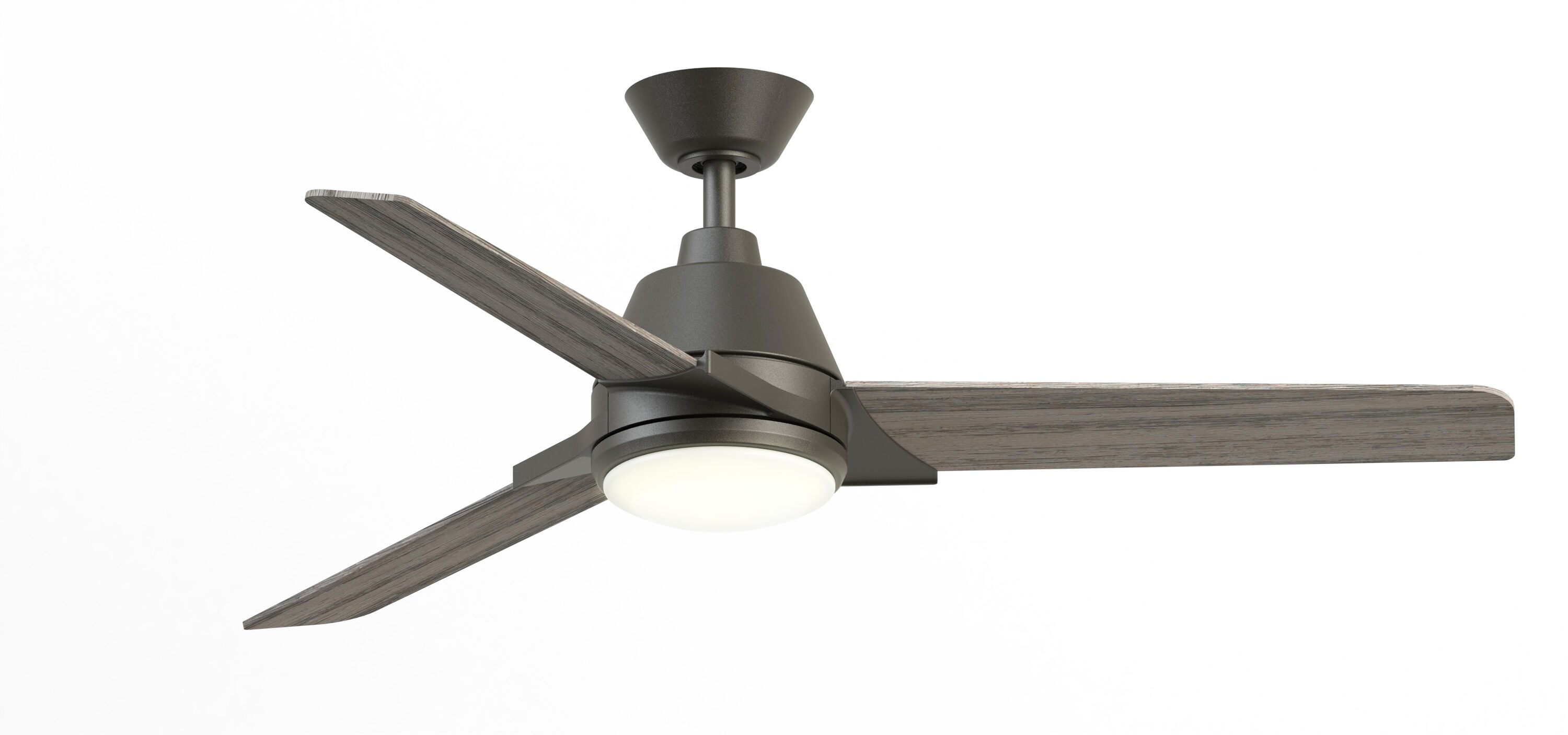 Fanimation Studio Collection Pyramid 52-in Matte Greige LED Indoor/Outdoor Ceiling  Fan with Light Remote (3-Blade) in the Ceiling Fans department at